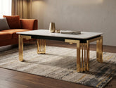Sorrento Ceramic Gold Coffee Table – Cream & Gold