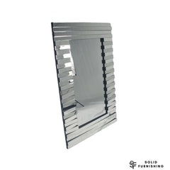 Staggered Silver Rectangular Wall Mirror – 80 x 120cm Bathroom & Hallway Mirror