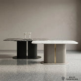 Sydney 160cm Ceramic Marble Effect Dining Table – Fluted Pedestal Design