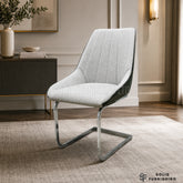 Tenerife Grey Dining Chairs – Modern Cantilever Upholstered Chairs (Set of 2)