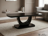 Texas Black High Gloss Coffee Table – Bold U Shaped Statement Centre Table