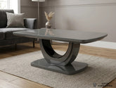 Texas Grey High Gloss Coffee Table – Modern U Shaped Living Room Centre Table