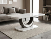 Texas White High Gloss Coffee Table – U Shaped Modern Centre Table