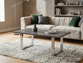 Tokyo Grey Coffee Table – Minimalist Chrome Frame Centre Table