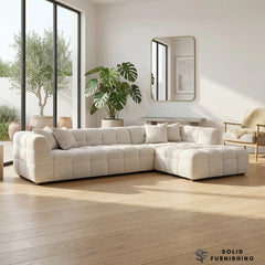 Tribeca Bubble Right Hand / Left Hand Facing Corner Sofa – Oatmeal Beige Bouclé