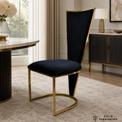 Vienna Luxury High Back Dining Chairs – Gold or Silver Frame (Set of 2)
