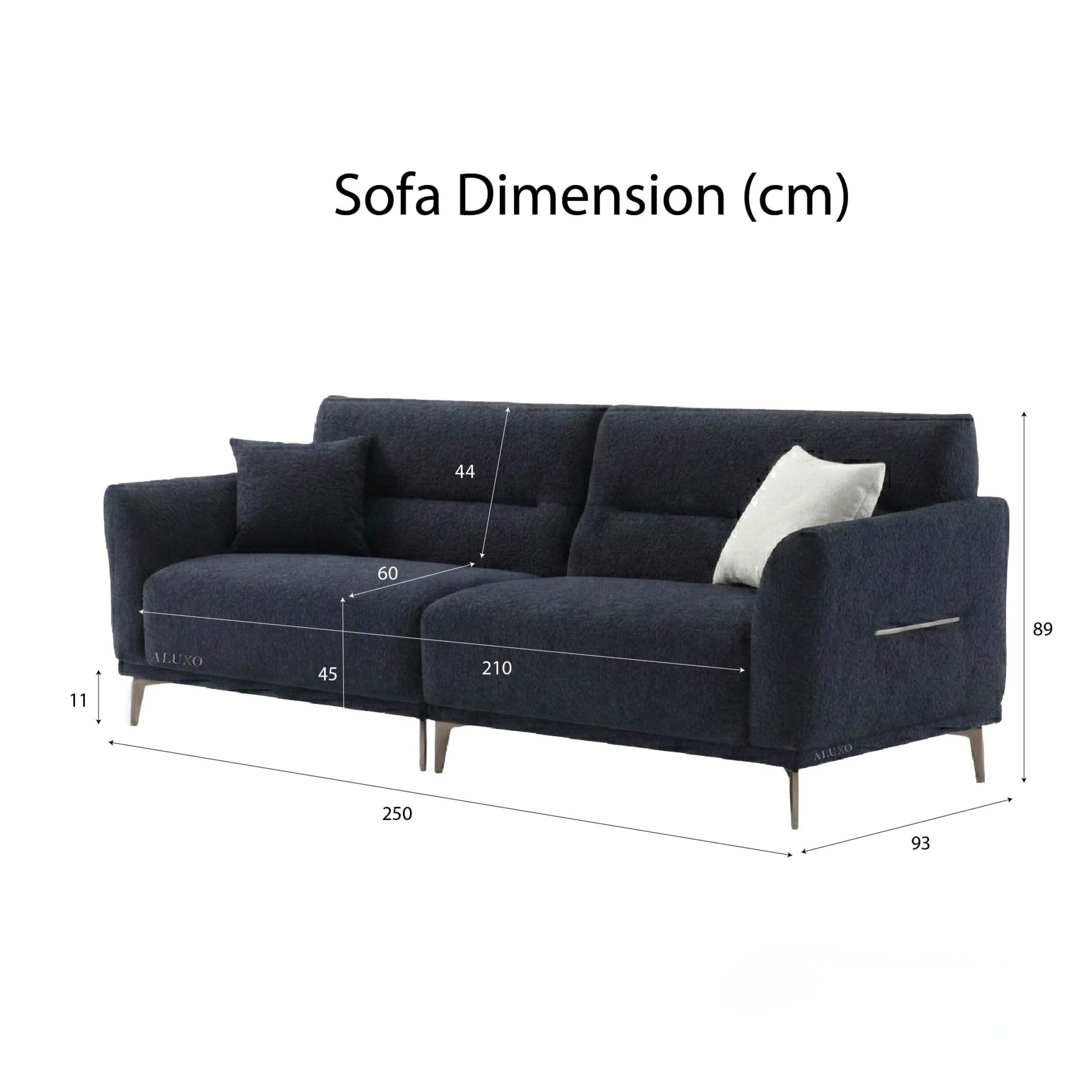 Albany Sofa Set 4+3+2 Seater with Footstool – Black Bouclé Fabric Sofa Set UK
