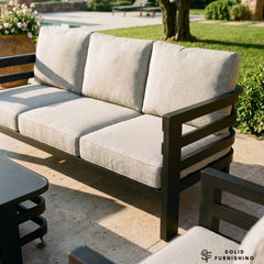 Andros 5 Seater Aluminium Garden Lounge Set – Onyx Outdoor Sofa Set with Sintered Stone Coffee Table