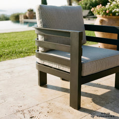 Andros 5 Seater Aluminium Garden Lounge Set – Onyx Outdoor Sofa Set with Sintered Stone Coffee Table
