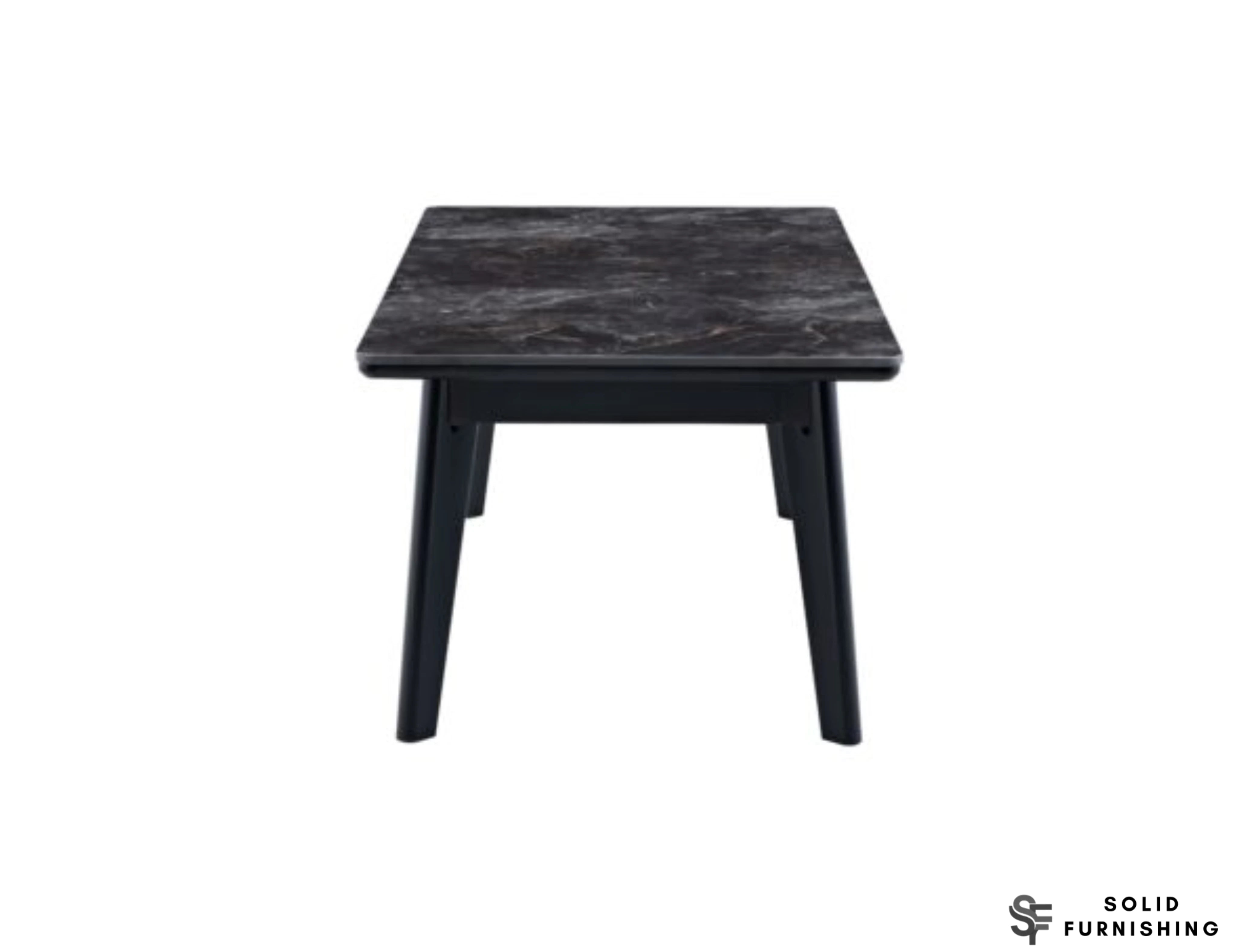 Arizona Black Ceramic Coffee Table – Dark Marble Look Metal Frame Centre Table