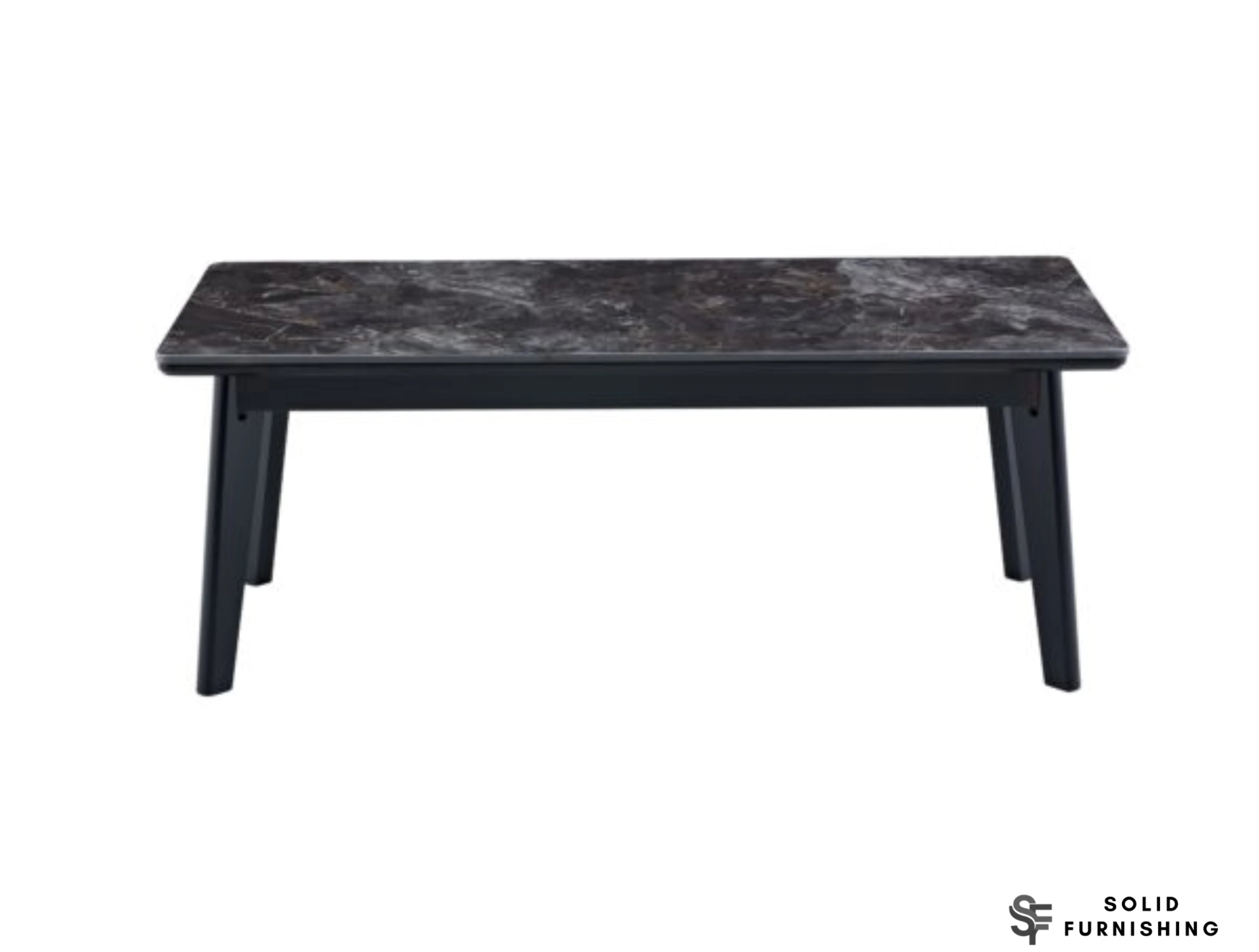 Arizona Black Ceramic Coffee Table – Dark Marble Look Metal Frame Centre Table
