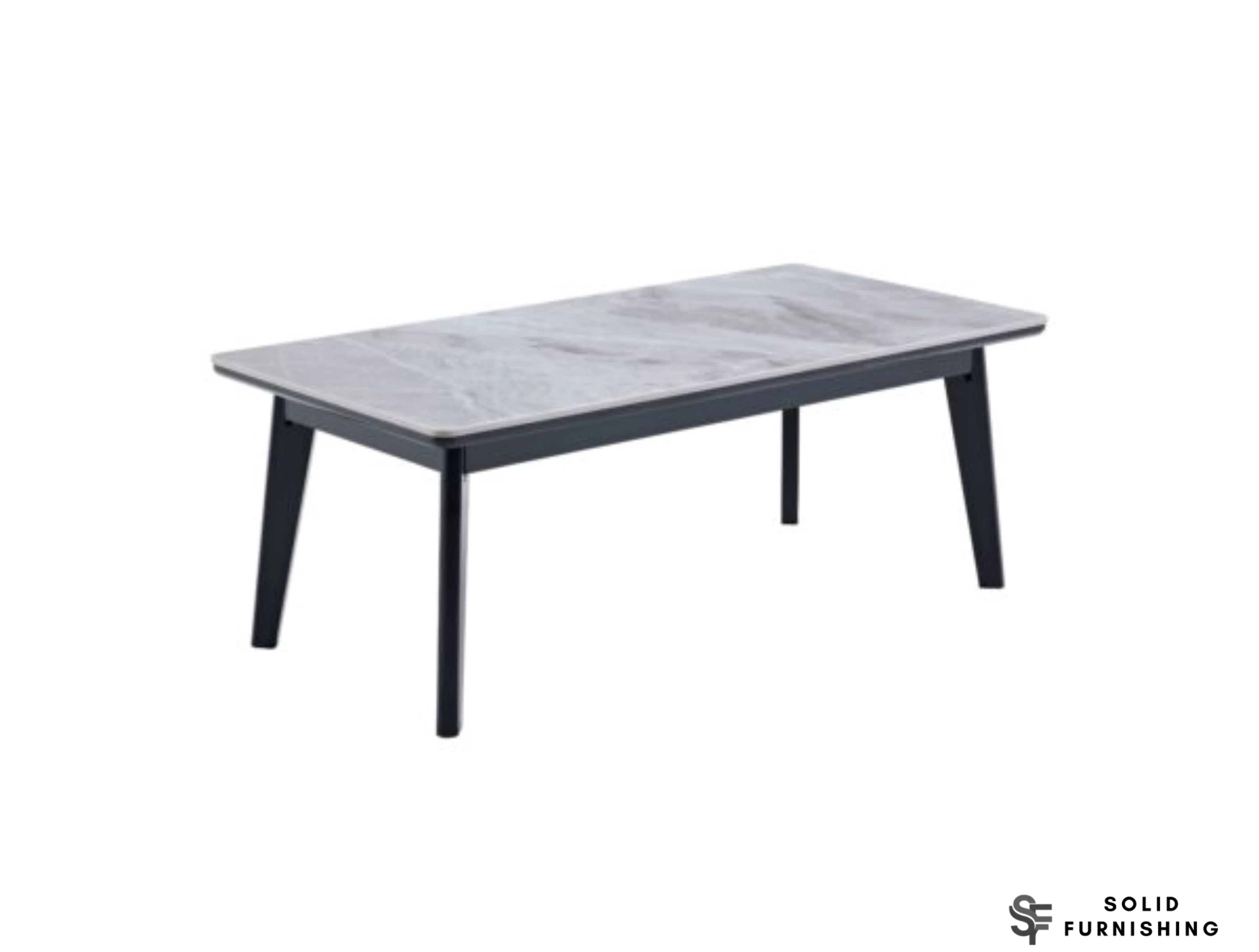 Arizona Grey Ceramic Coffee Table – Slim Rectangular Metal Frame Table