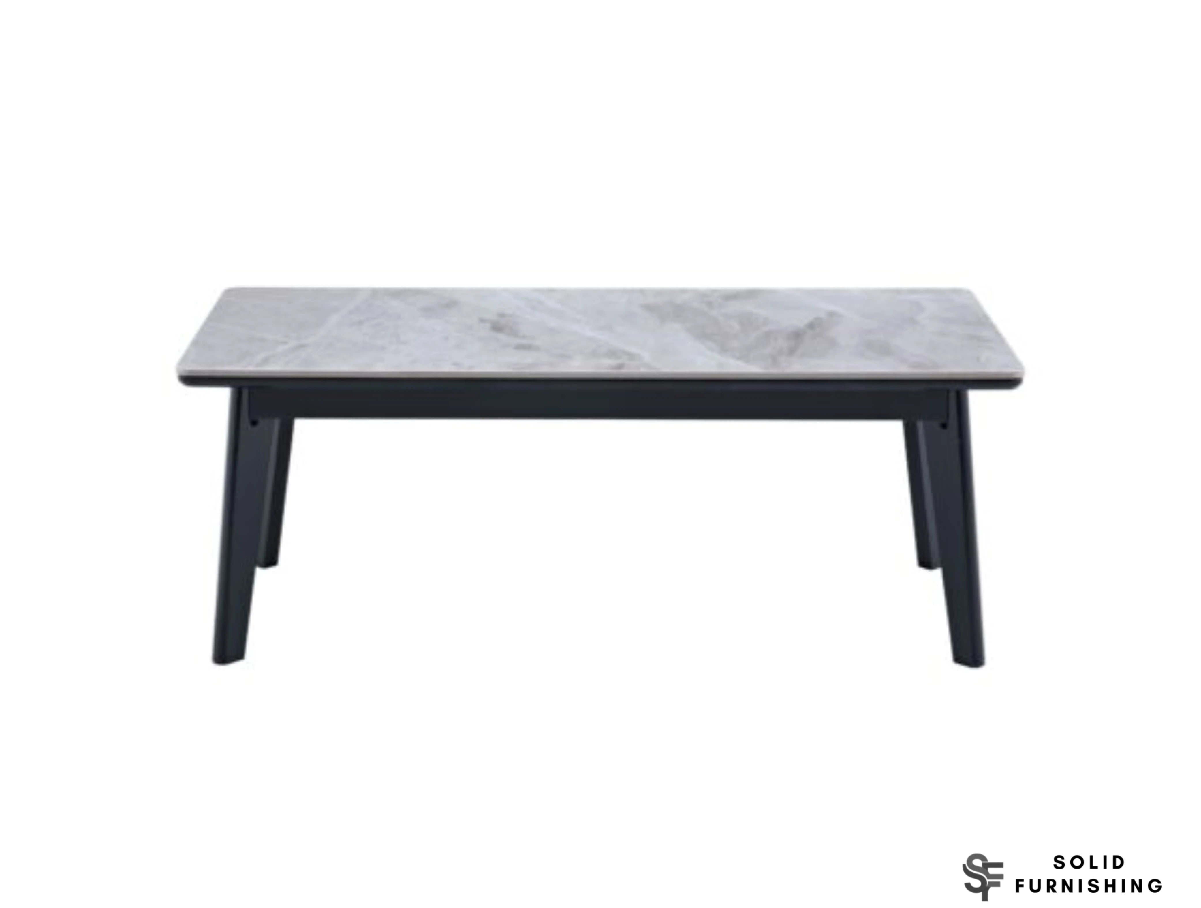 Arizona Grey Ceramic Coffee Table – Slim Rectangular Metal Frame Table