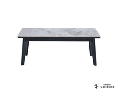 Arizona Grey Ceramic Coffee Table – Slim Rectangular Metal Frame Table