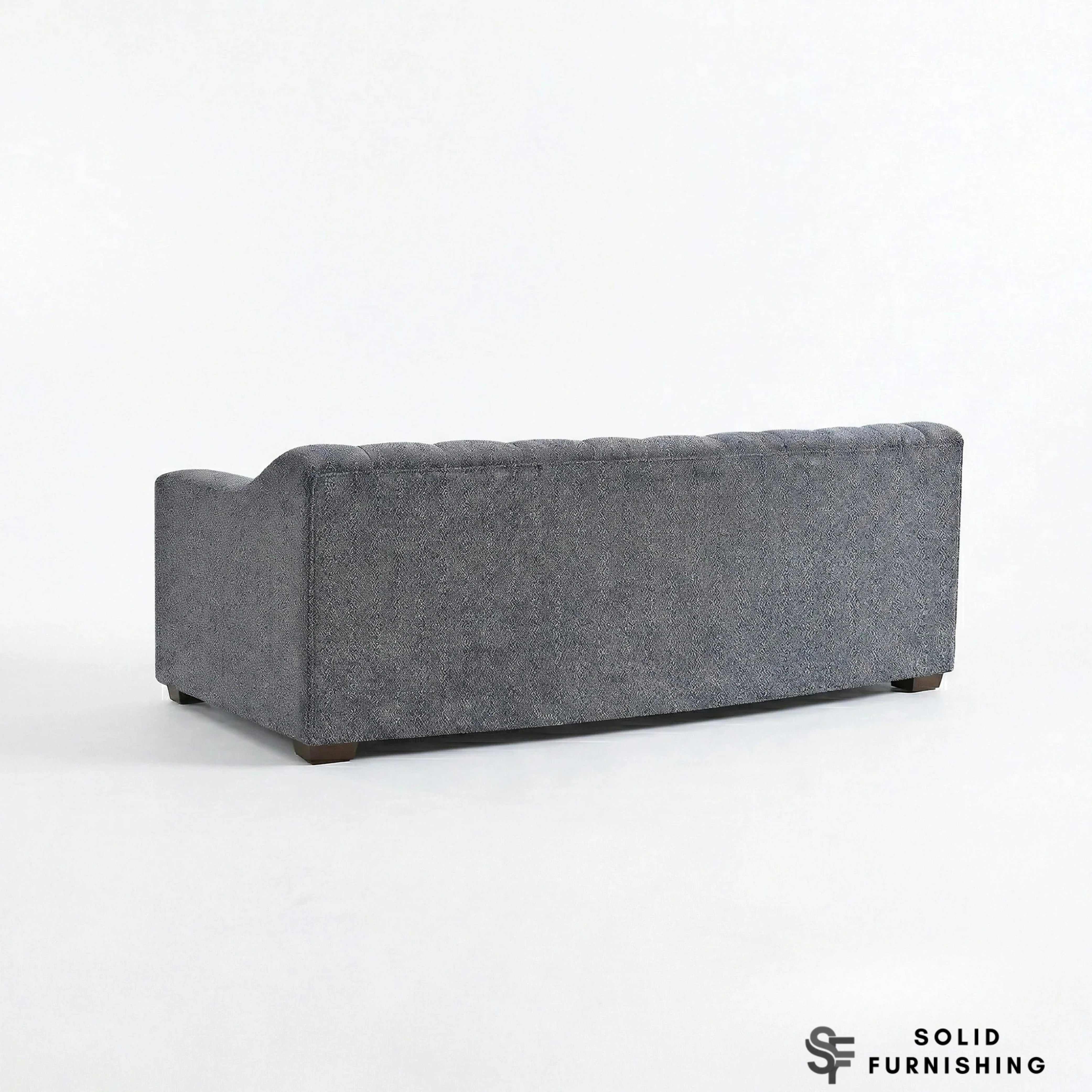 Astoria 3 Seater Sofa – Iron Bouclé with Deep Channel Stitched Design