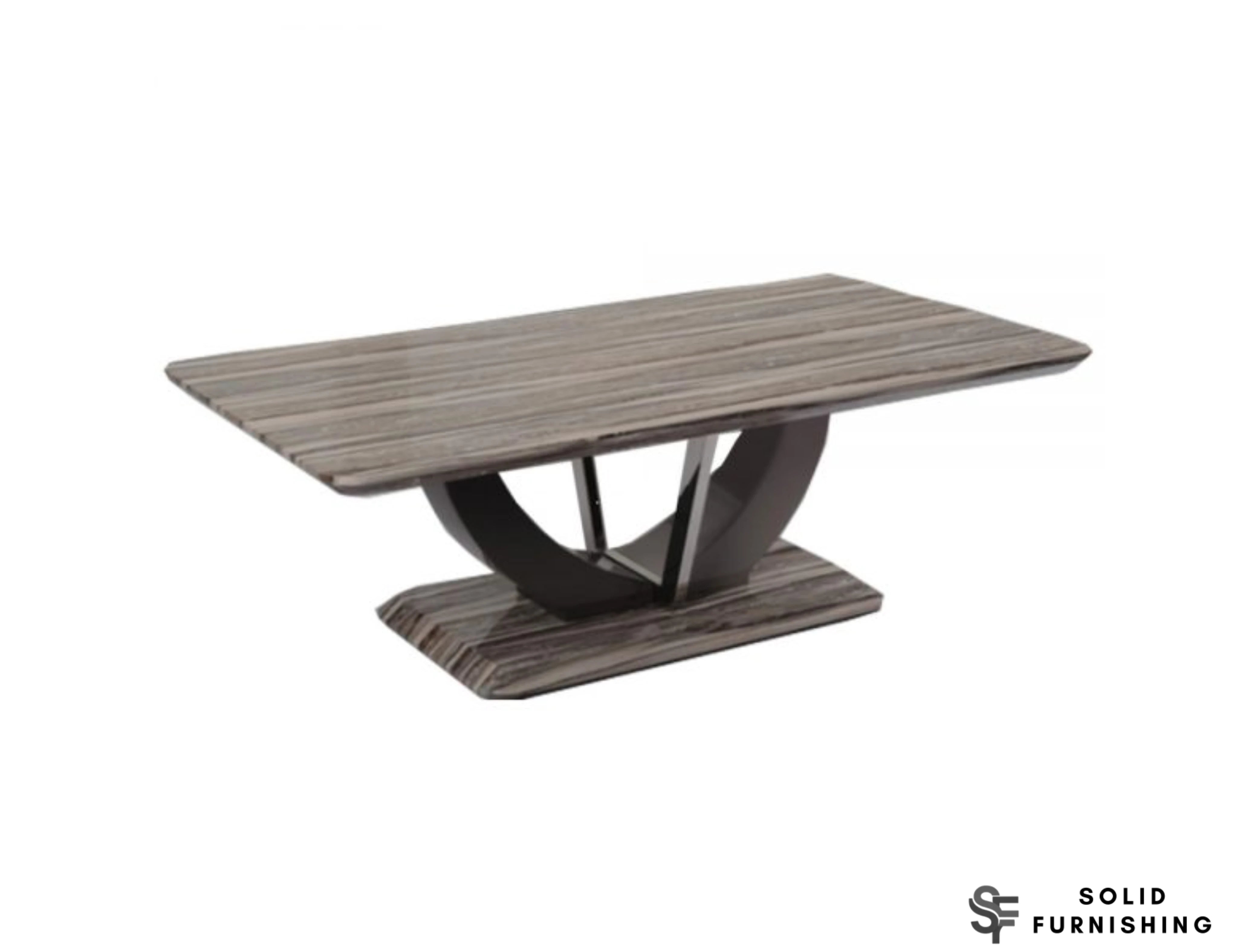 Atlantis Brown Marble Effect Coffee Table – Luxury Sculptural Centre Table