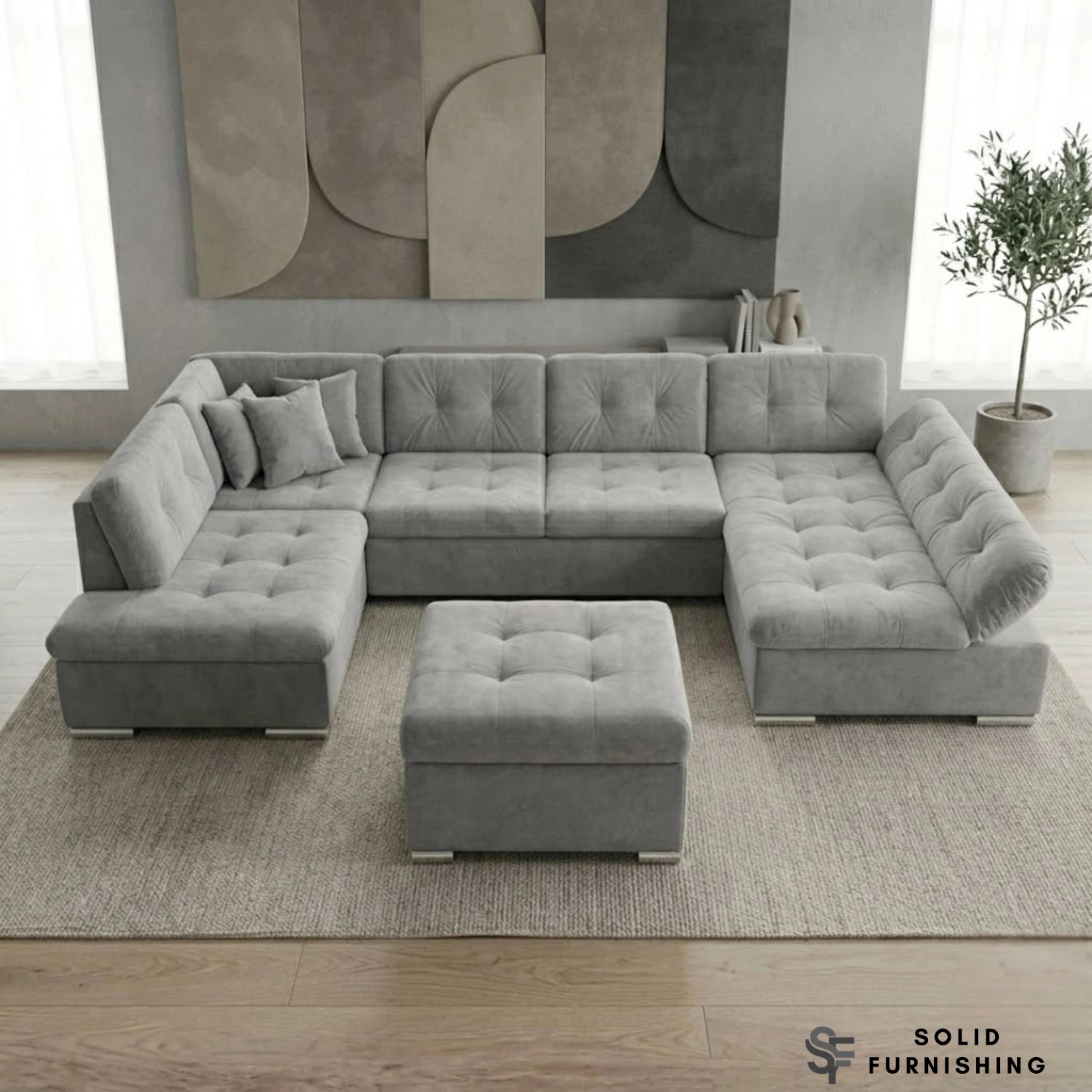 Bergen U Shape Sofa Bed with Storage – Large 6 Seater Corner Sofa UK