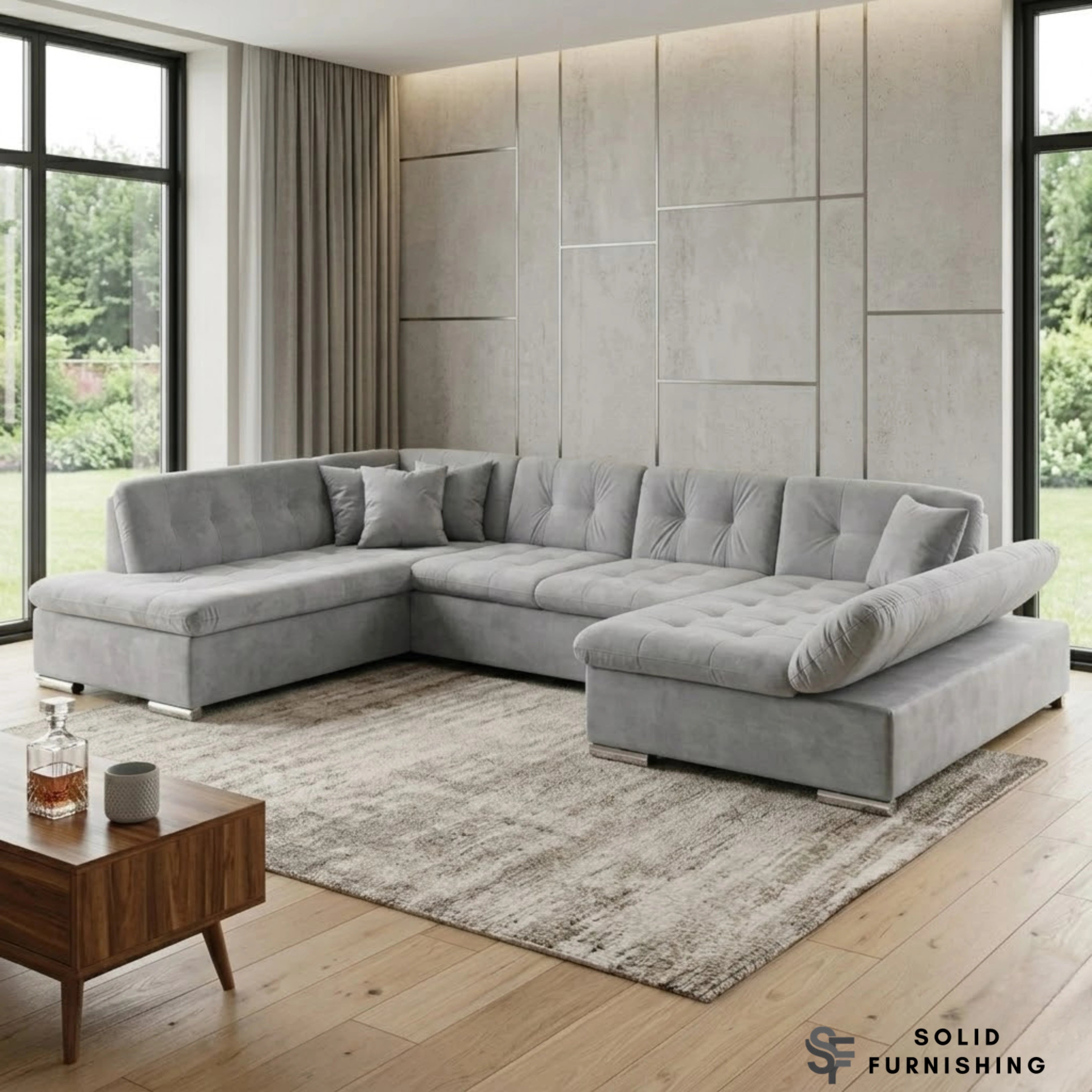 Bergen U Shape Sofa Bed with Storage – Large 6 Seater Corner Sofa UK