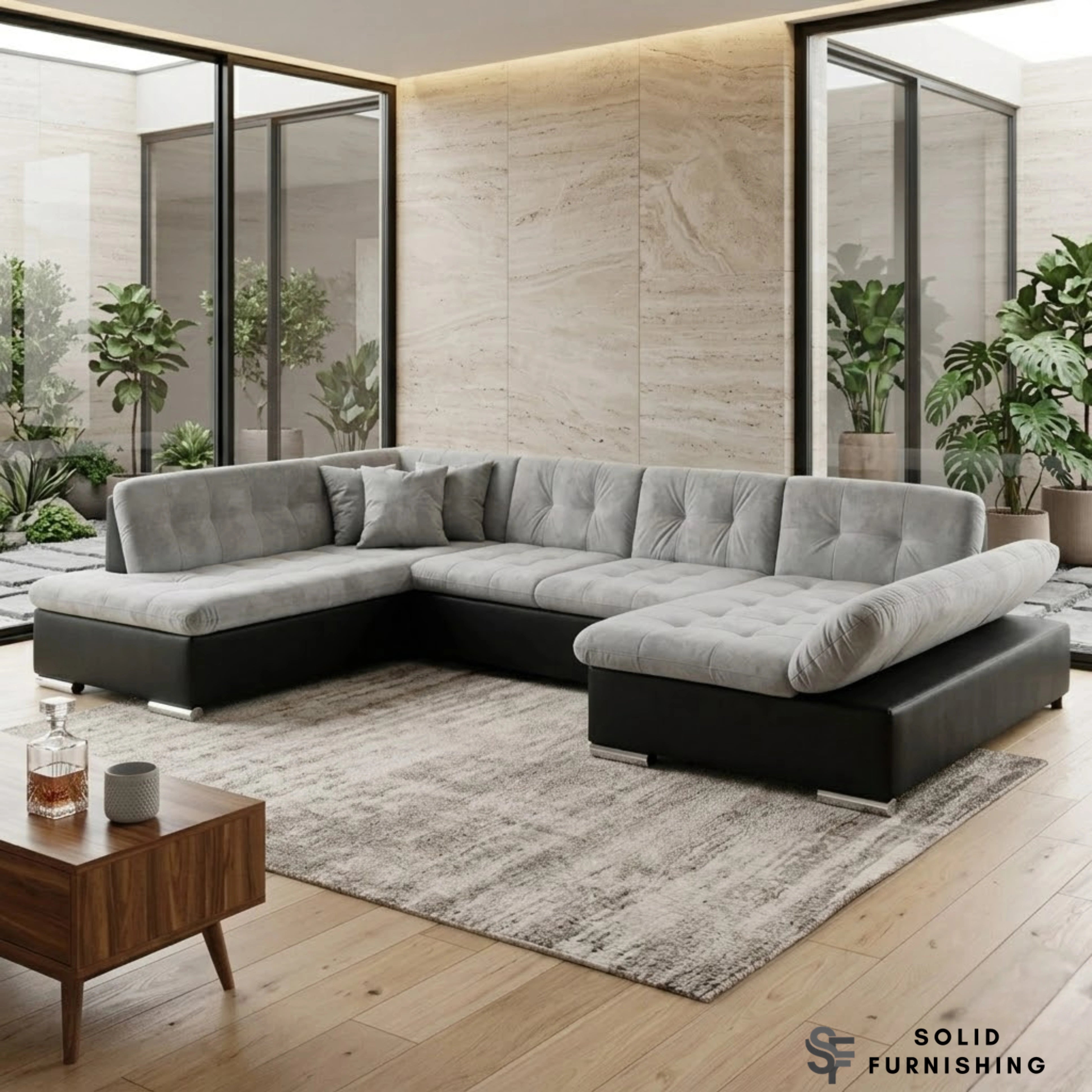 Bergen U Shape Sofa Bed with Storage – Large 6 Seater Corner Sofa UK