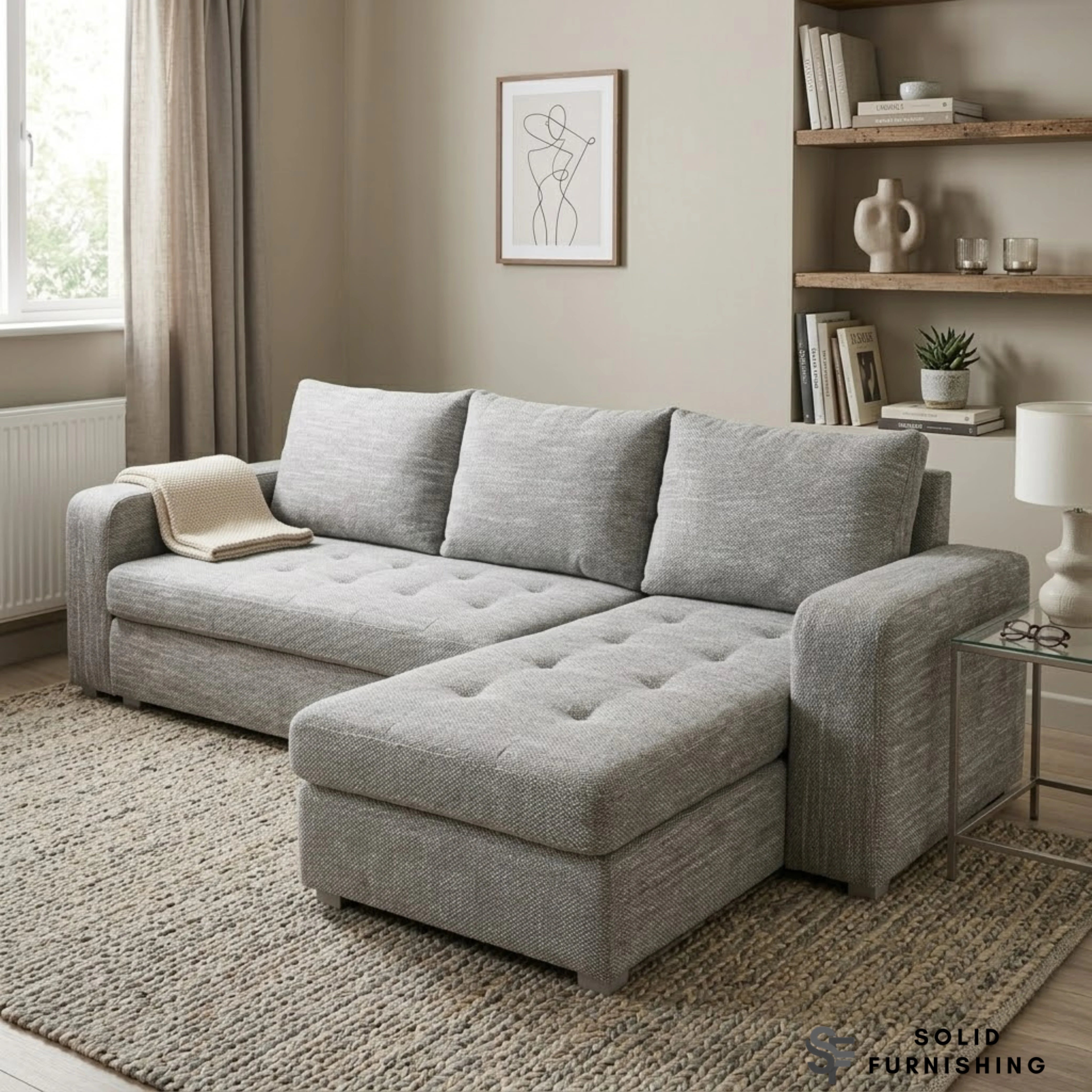 Berlin Grey Sofa Bed With Storage – Reversible Corner Sleeper Sofa