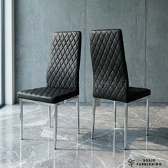 California PU Leather Dining Chairs with Chrome Legs – Set of 4