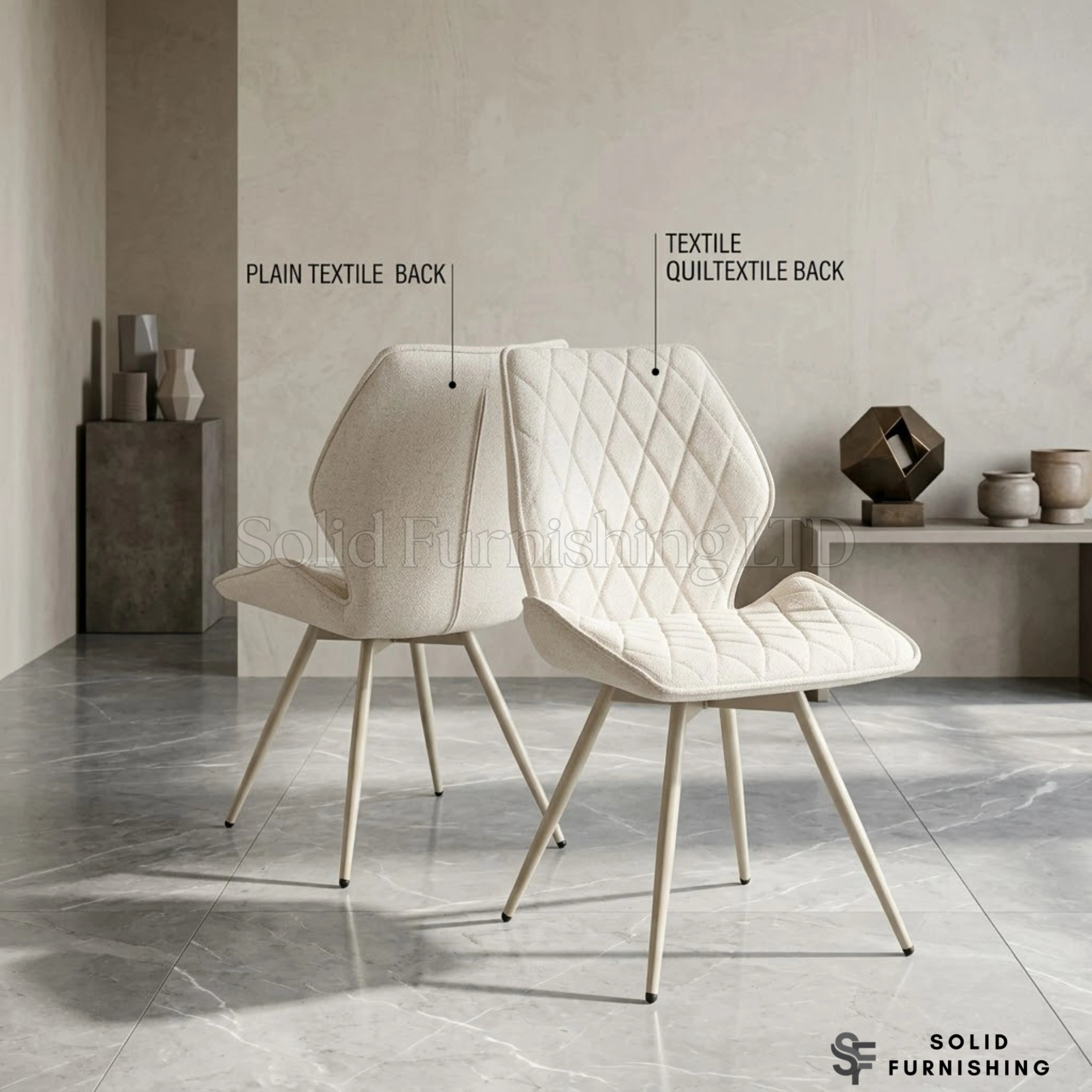 Cambridge Upholstered Dining Chairs – Beige or Grey (Set of 4)