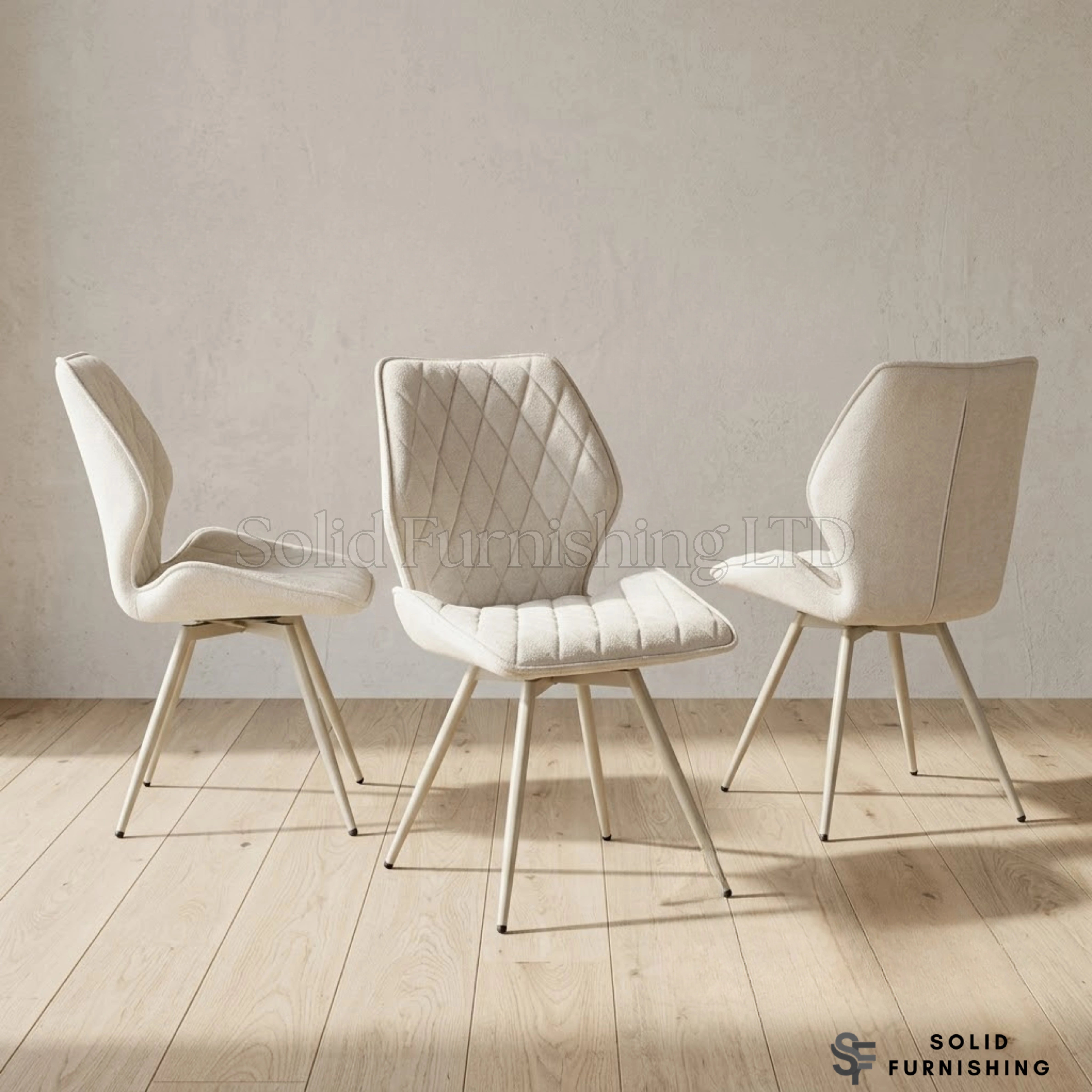 Cambridge Upholstered Dining Chairs – Beige or Grey (Set of 4)