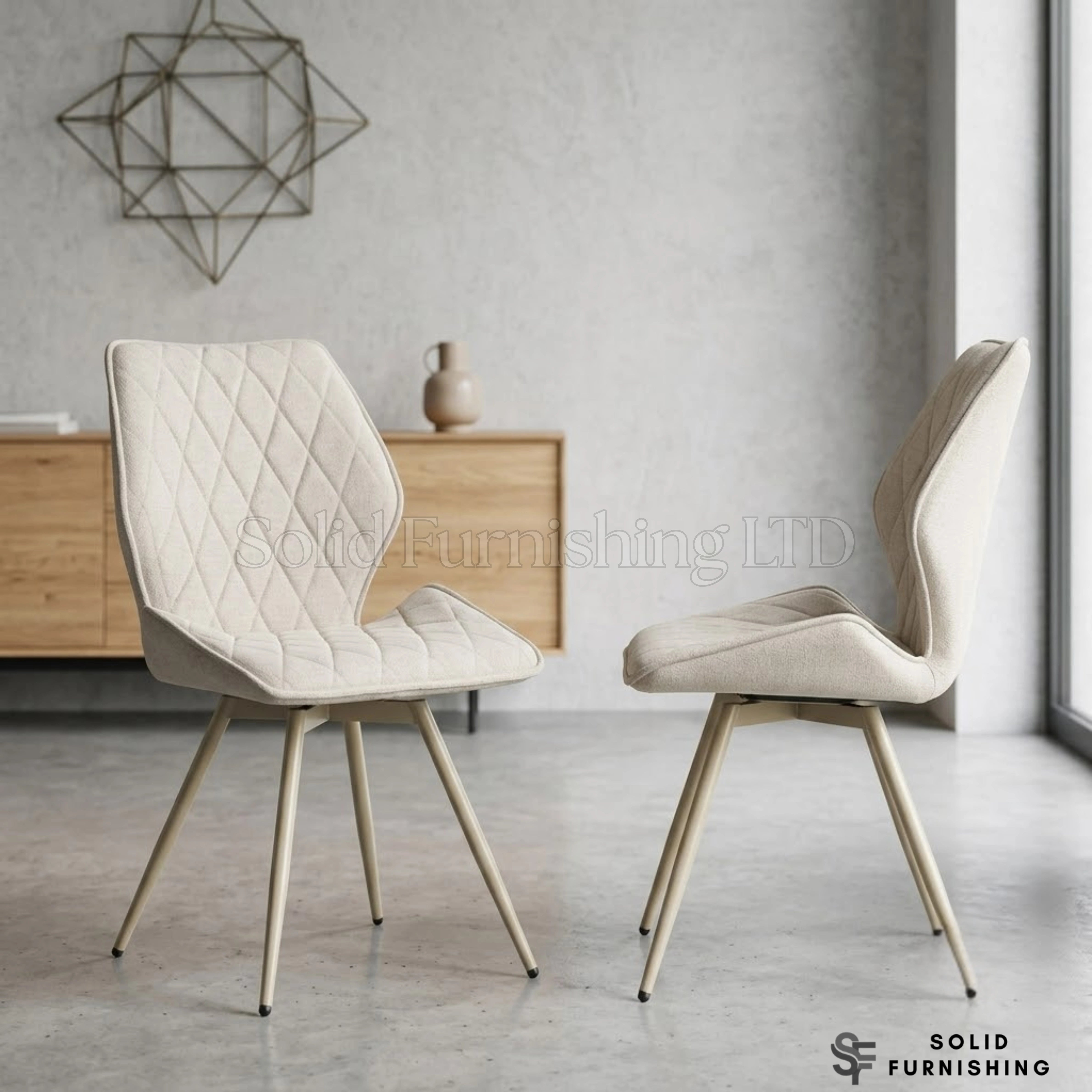 Cambridge Upholstered Dining Chairs – Beige or Grey (Set of 4)