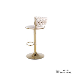 Camelia Cream & Gold Bar Stools Set of 2 – Luxury Adjustable Breakfast Bar Chairs