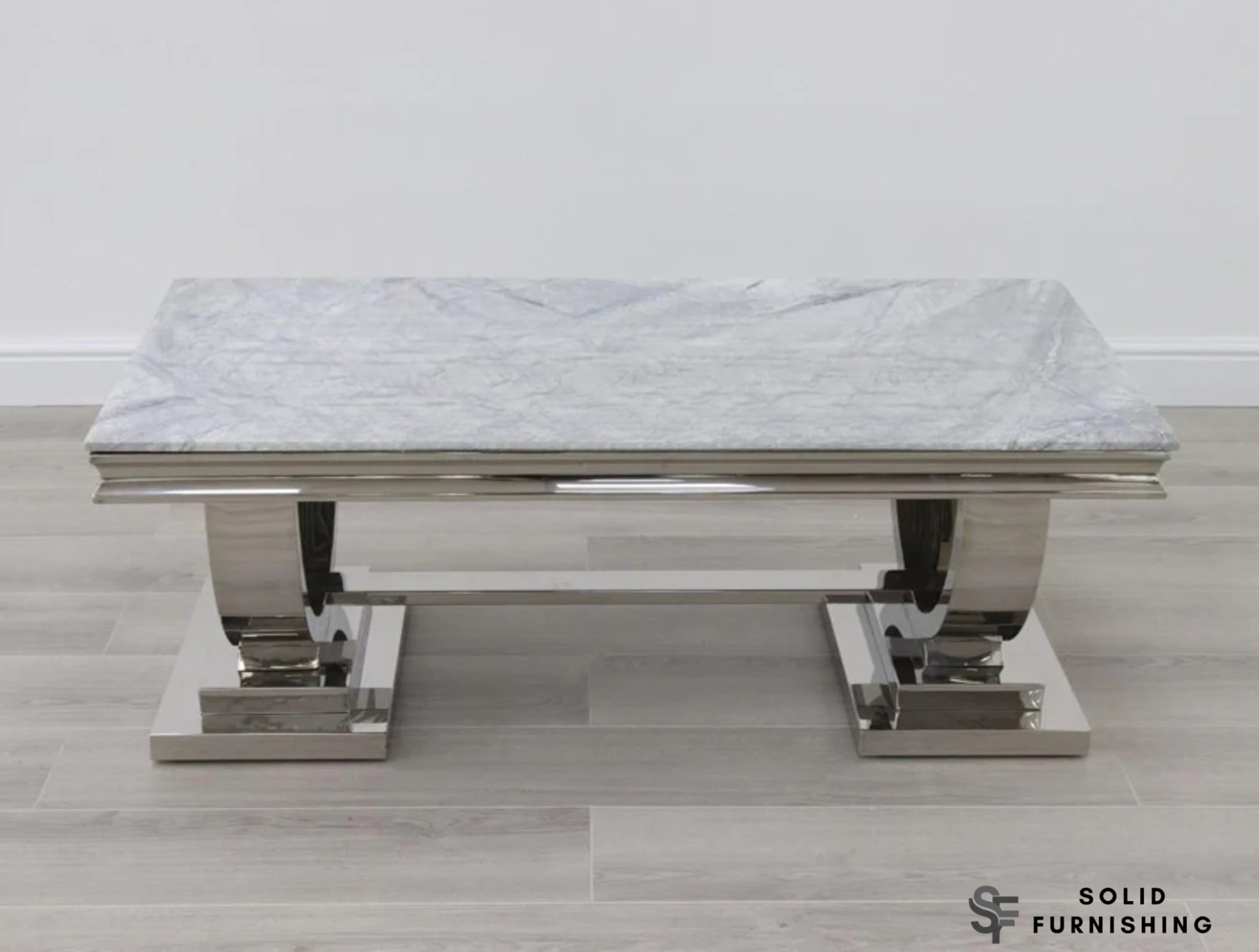 Chelsea Chrome Marble Coffee Table – Luxury Circular Frame Centre Table