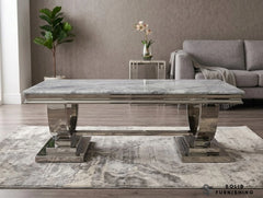 Chelsea Chrome Marble Coffee Table – Luxury Circular Frame Centre Table