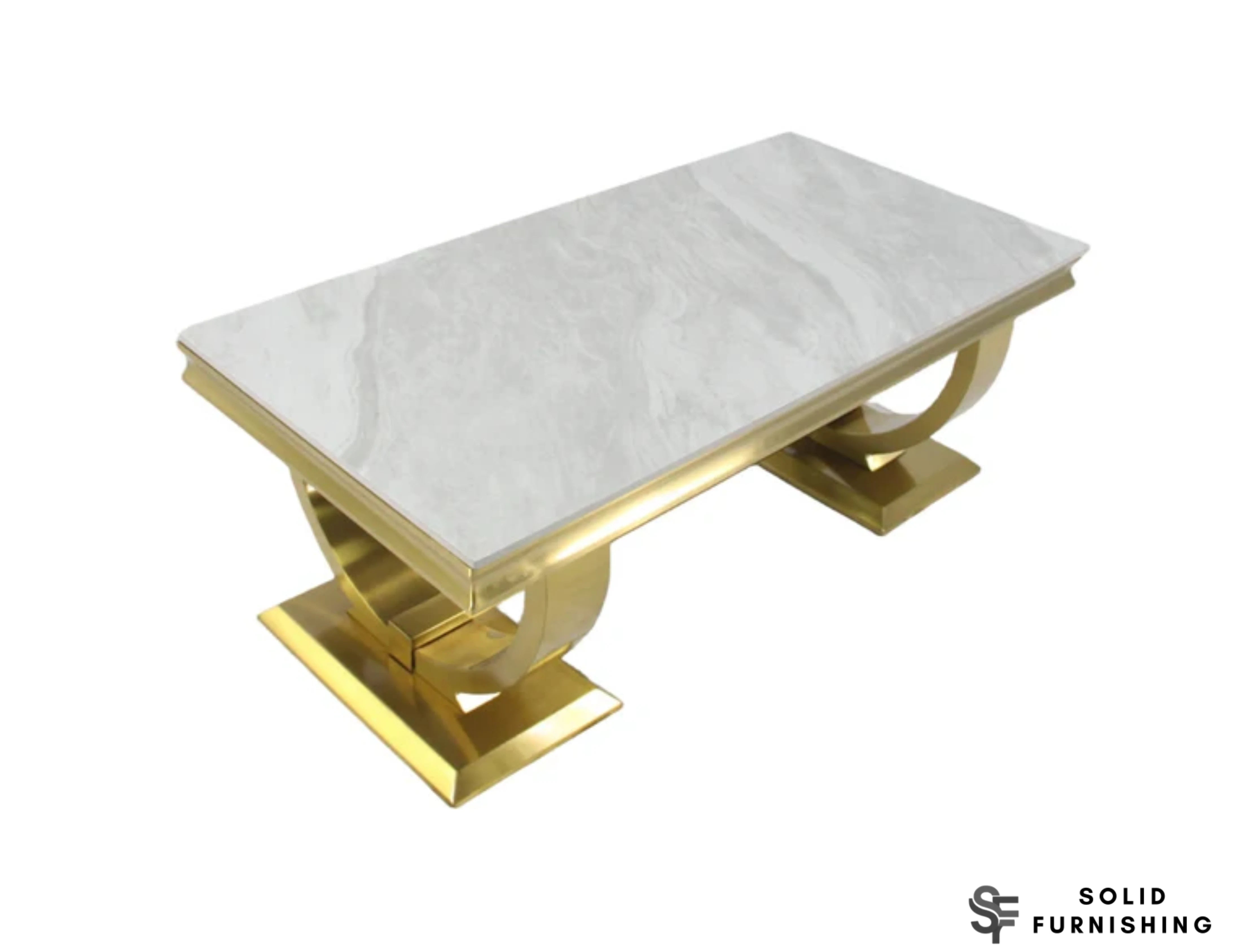 Chelsea Gold Marble Coffee Table – 5 Marble Top Options with Circular Frame