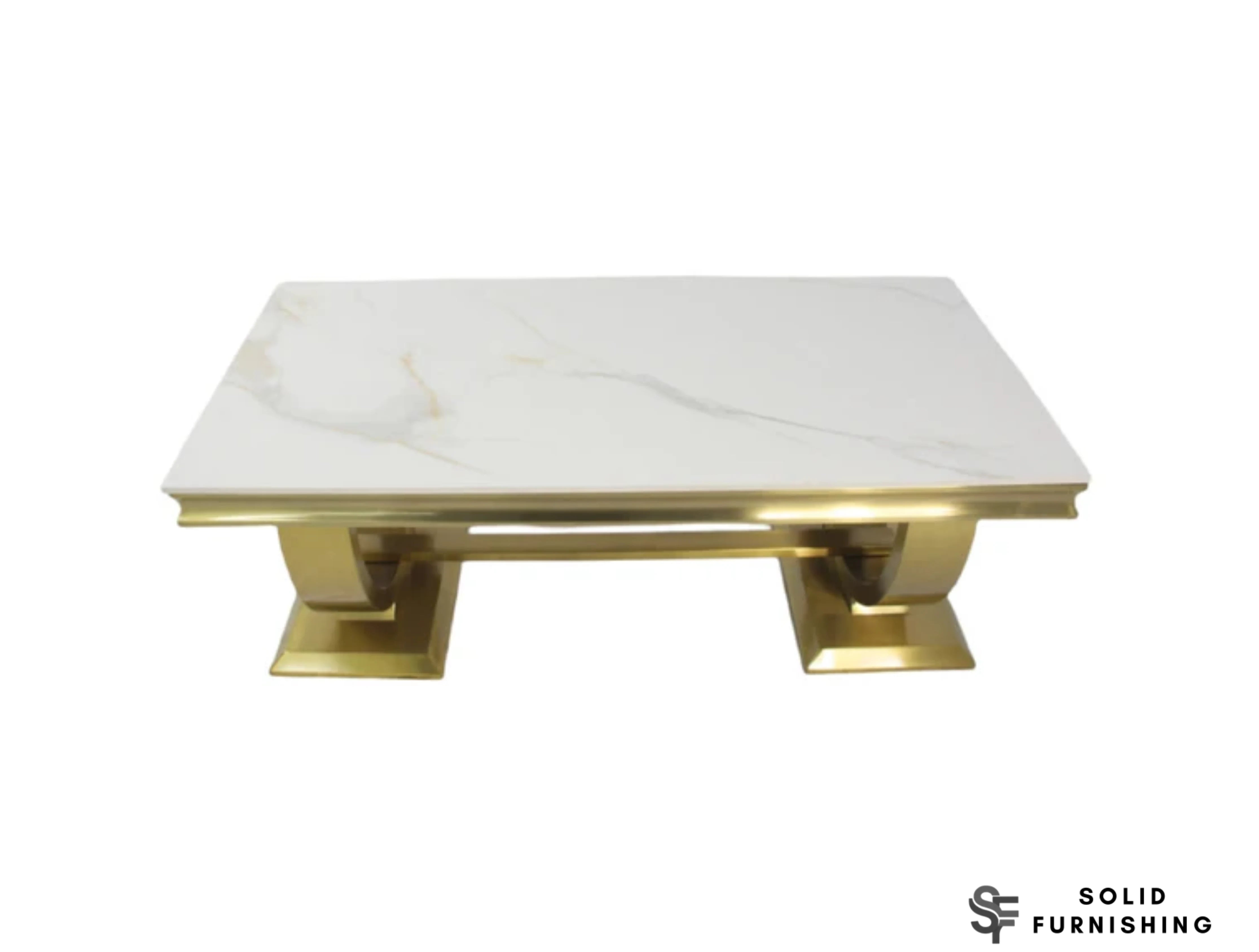 Chelsea Gold Marble Coffee Table – 5 Marble Top Options with Circular Frame