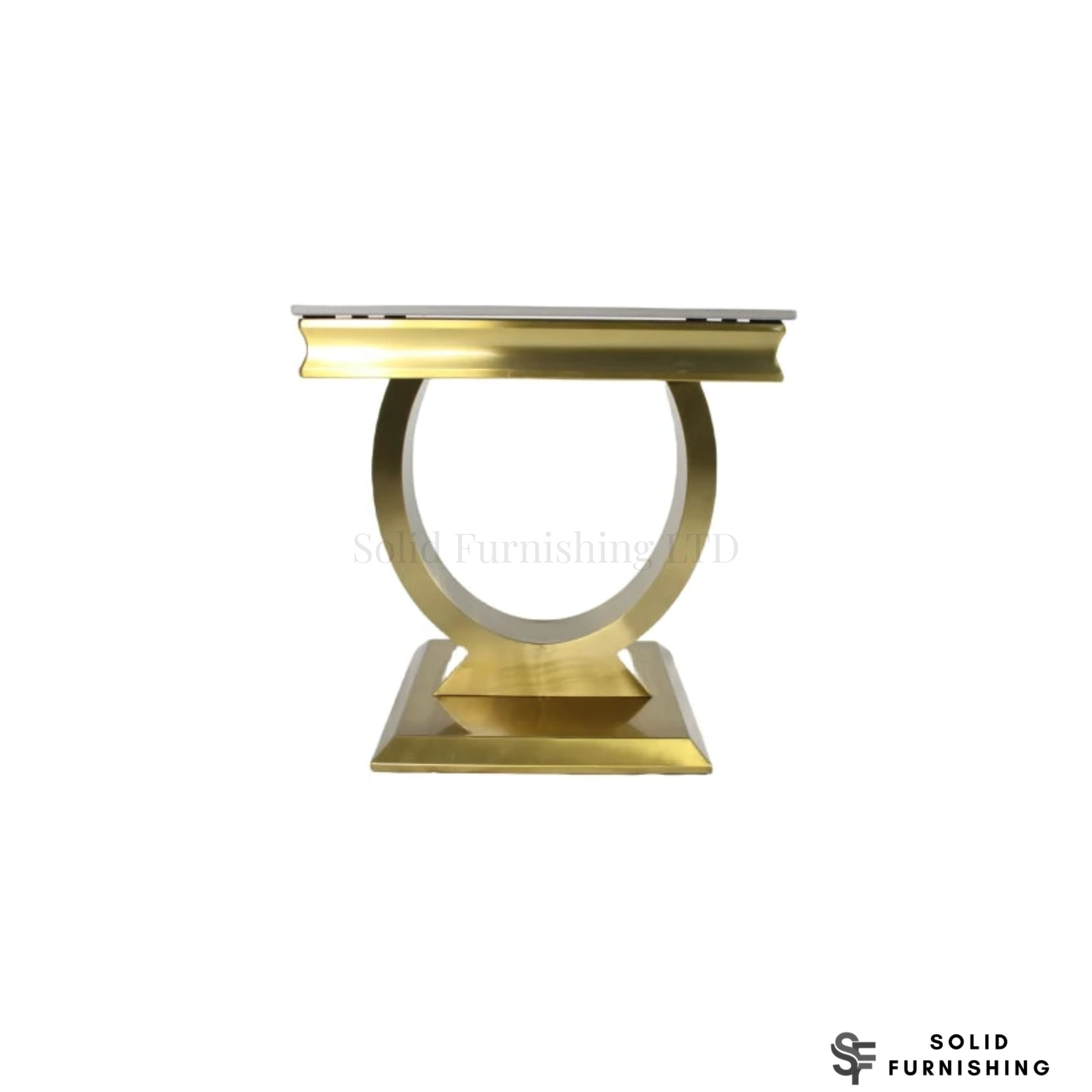 Chelsea Gold Side Table – Marble & Ceramic Lamp Table