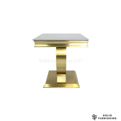 Chelsea Gold Side Table – Marble & Ceramic Lamp Table