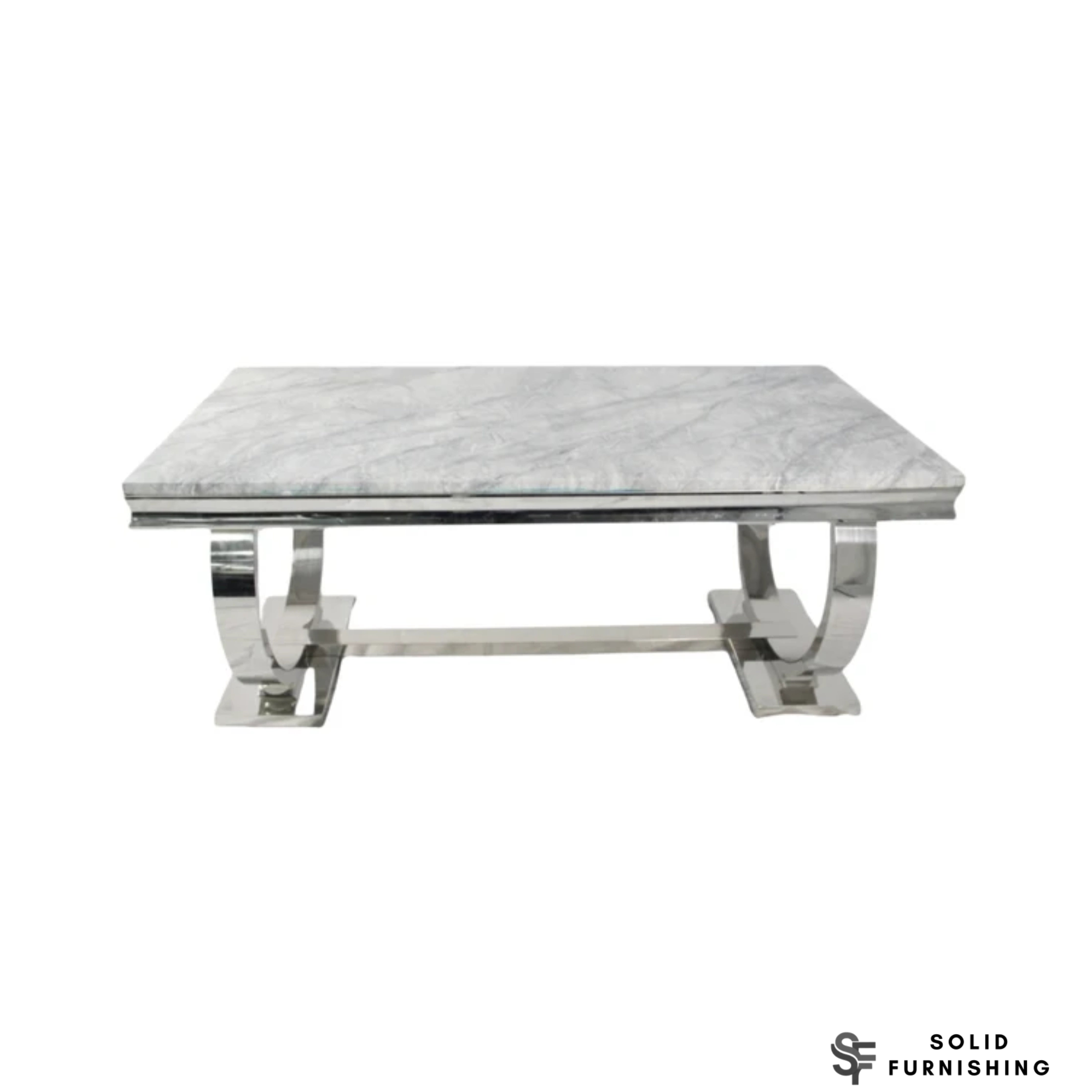Chelsea Marble & Ceramic Dining Table – Polished Chrome Circular Base