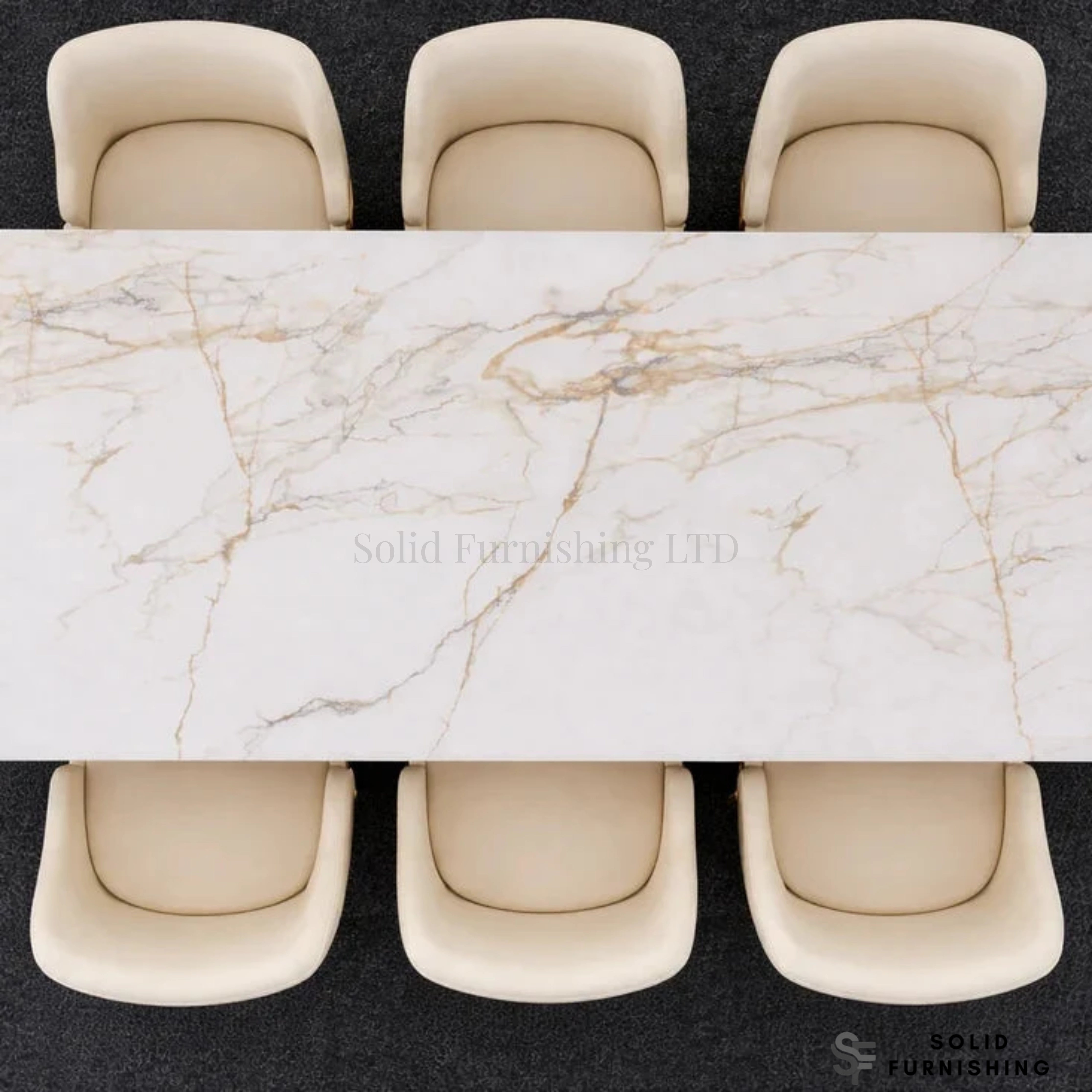 Chelsea Marble & Ceramic Dining Table – Polished Chrome Circular Base