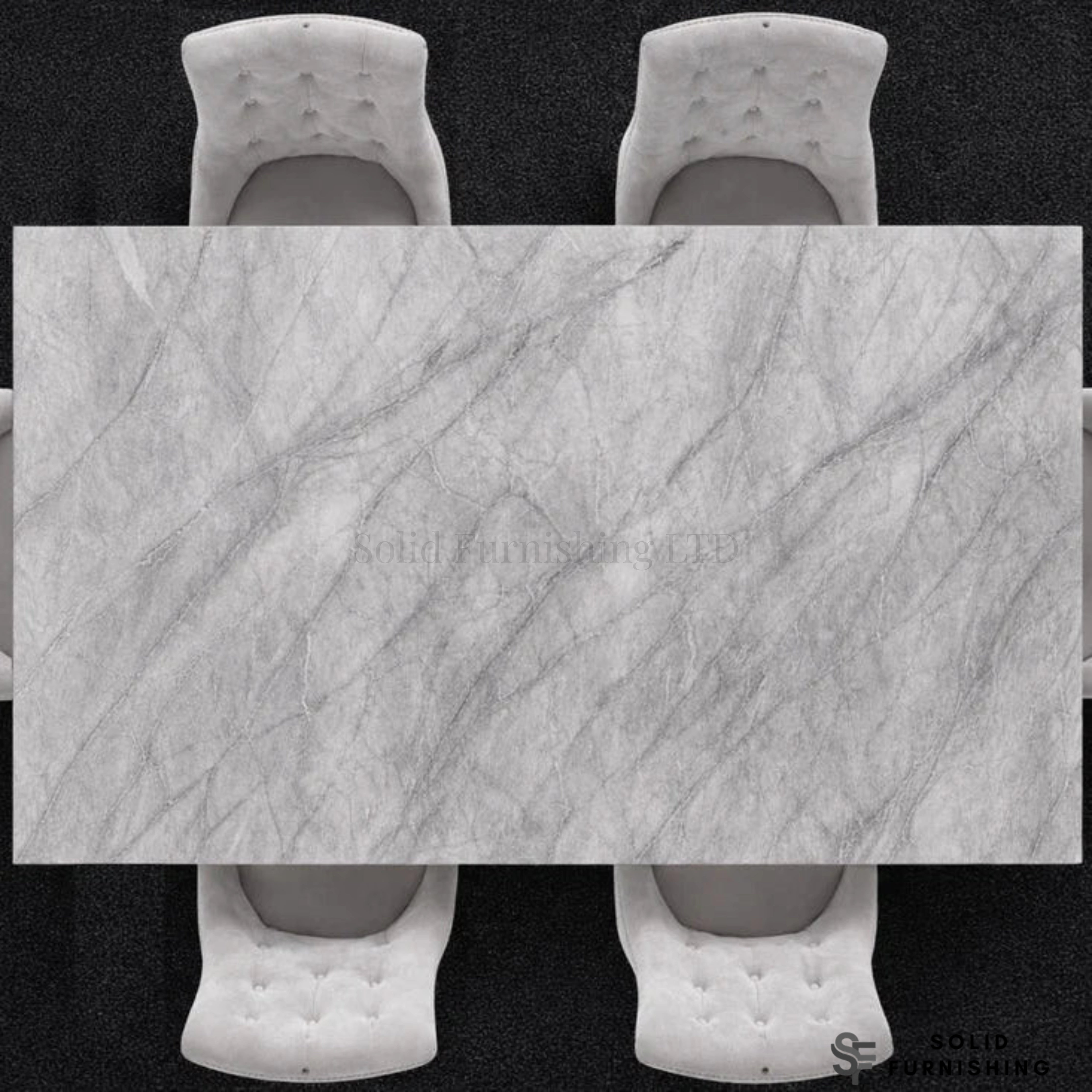 Chelsea Marble & Ceramic Dining Table – Polished Chrome Circular Base
