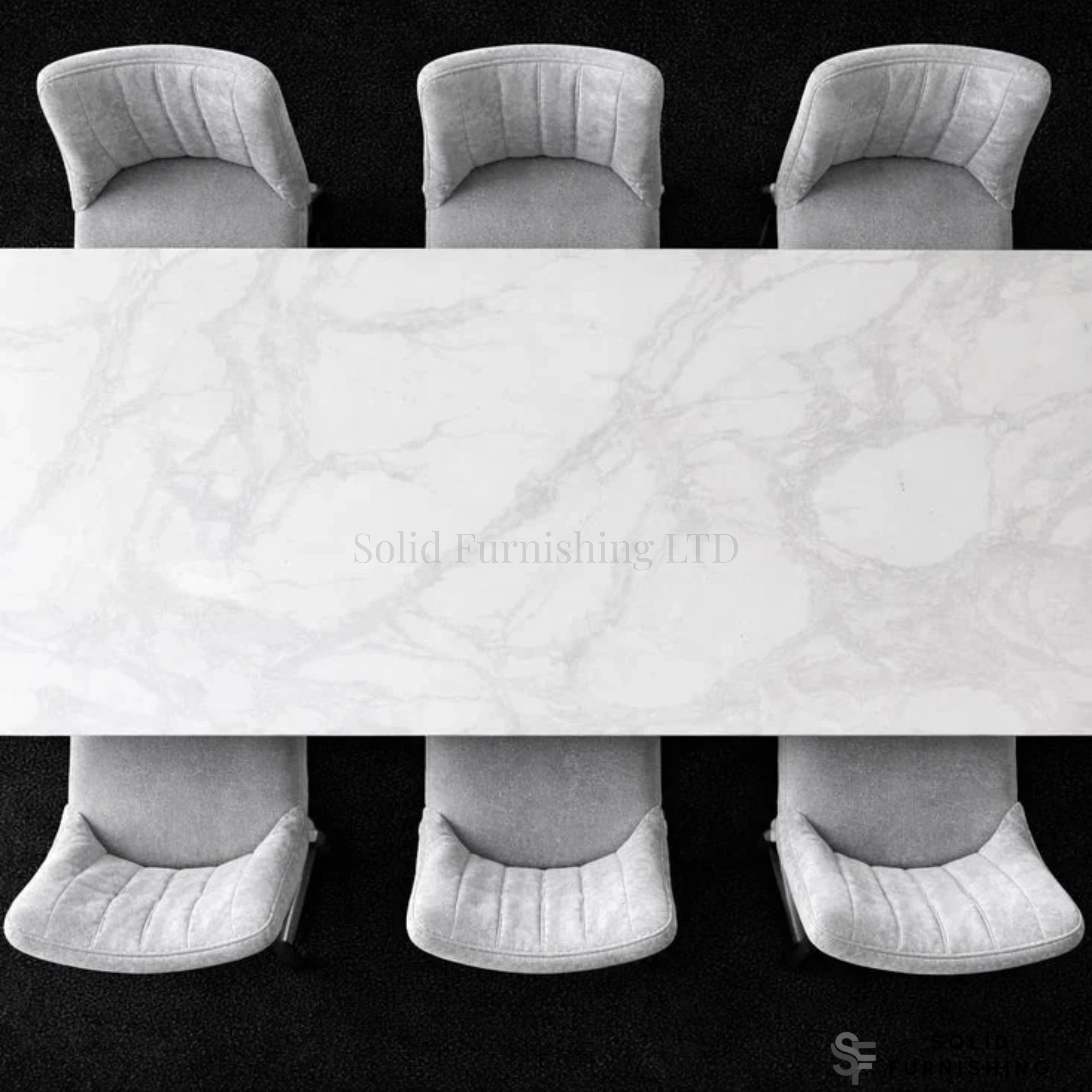 Chelsea Marble & Ceramic Dining Table – Polished Chrome Circular Base