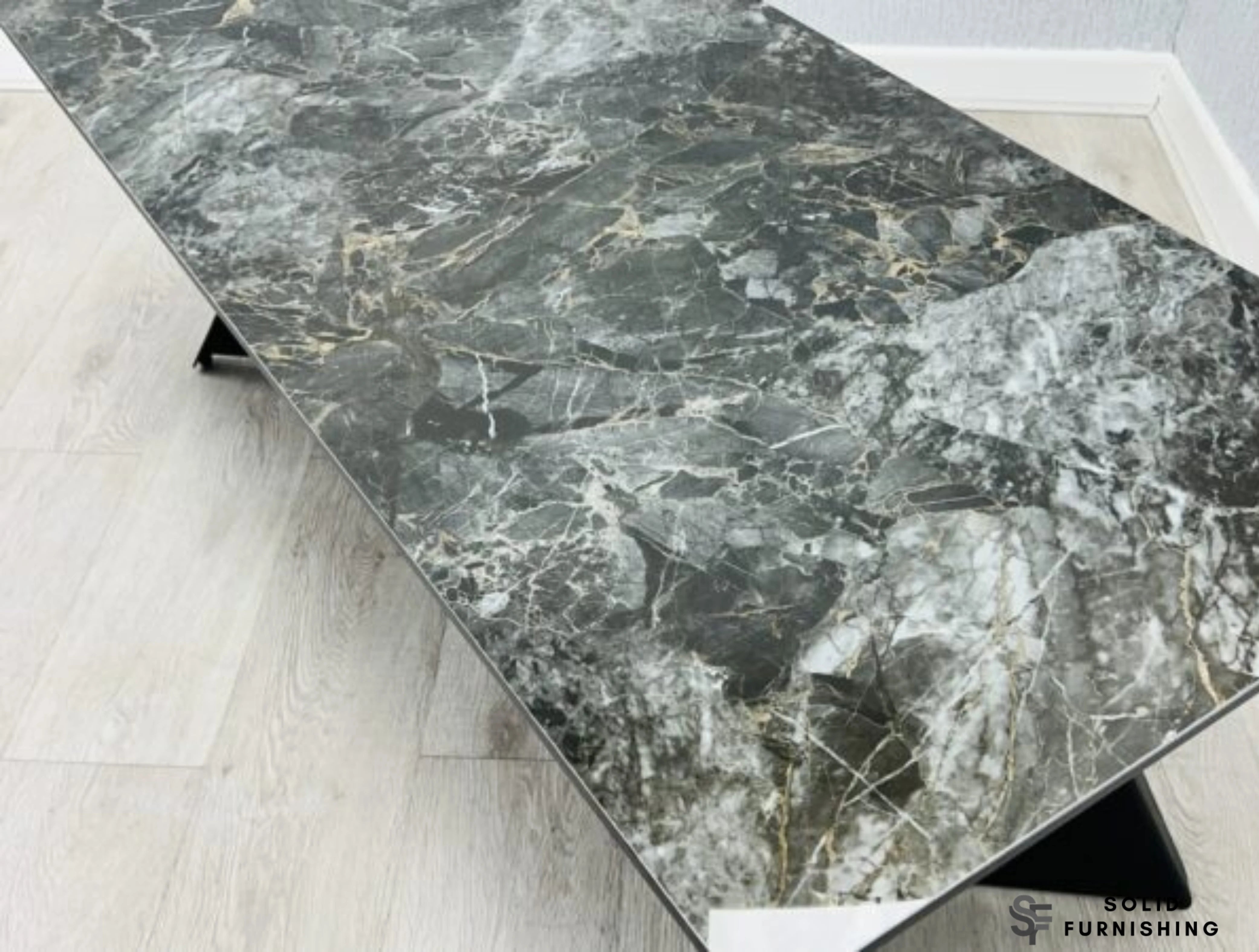 Chicago Black & Gold Ceramic Coffee Table – Modern Rectangular Centre Table