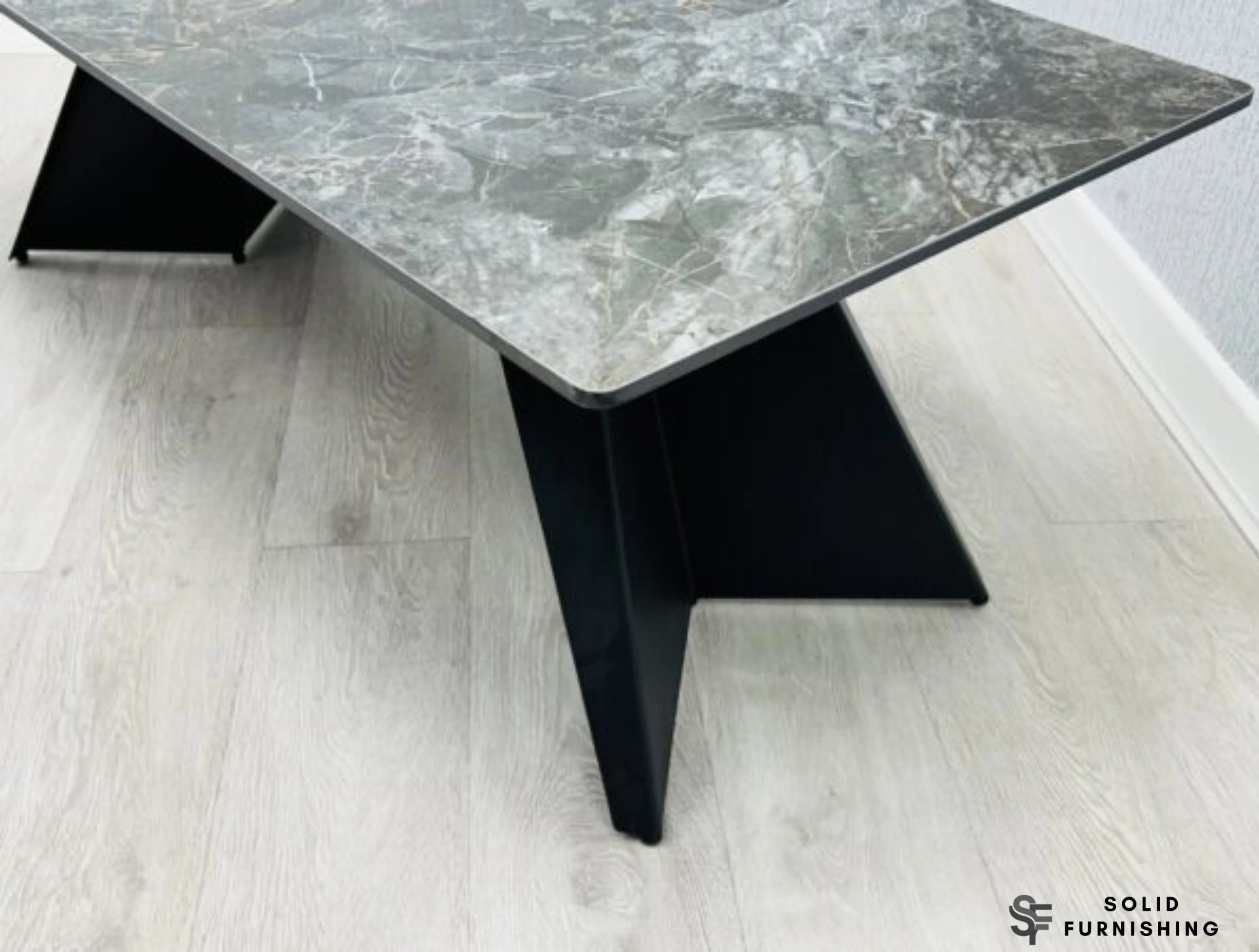 Chicago Black & Gold Ceramic Coffee Table – Modern Rectangular Centre Table