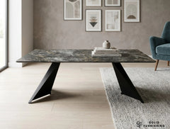 Chicago Black & Gold Ceramic Coffee Table – Modern Rectangular Centre Table