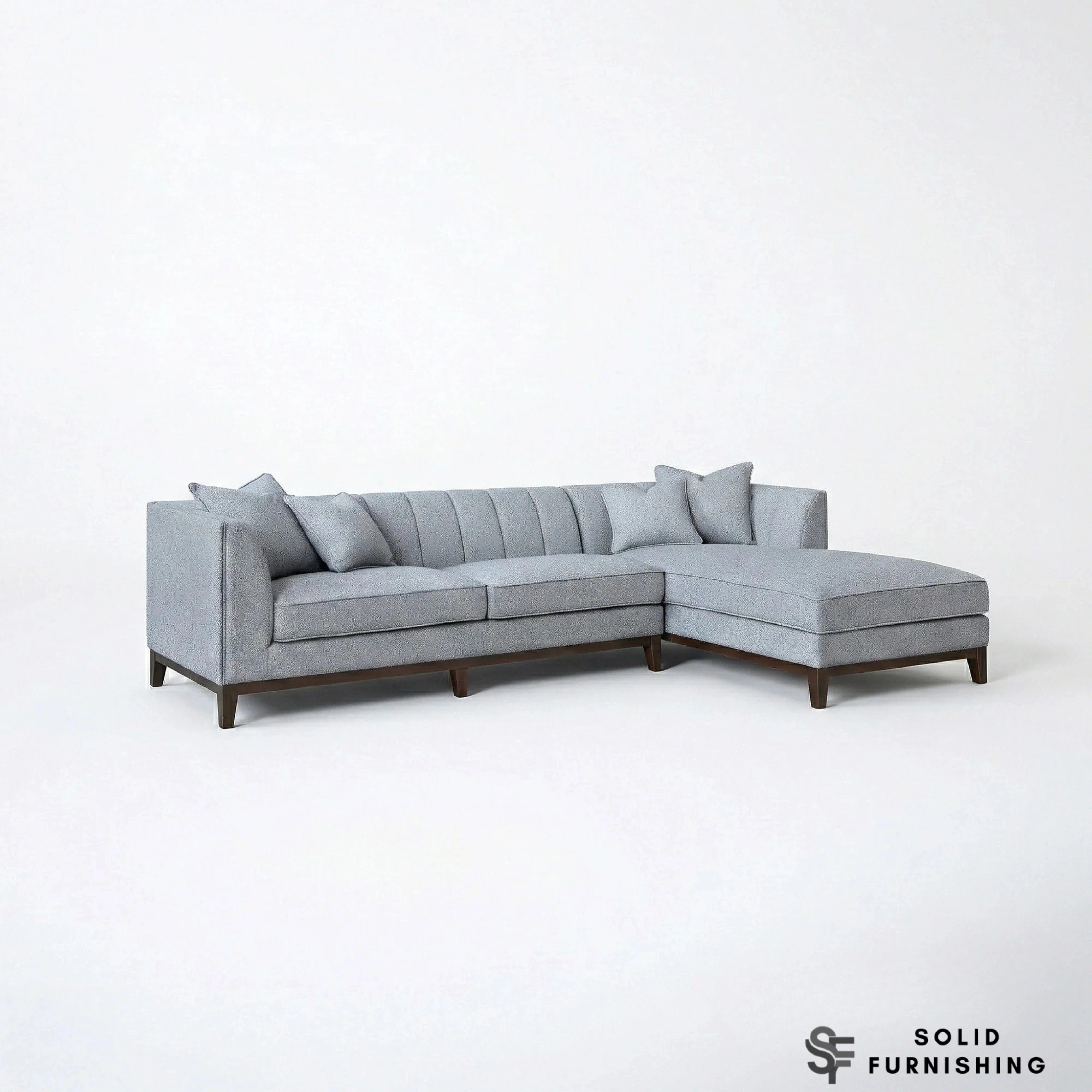 Cooper Right Hand / Left Hand Facing Corner Sofa – Dolphin Grey Bouclé | Mid Century Design
