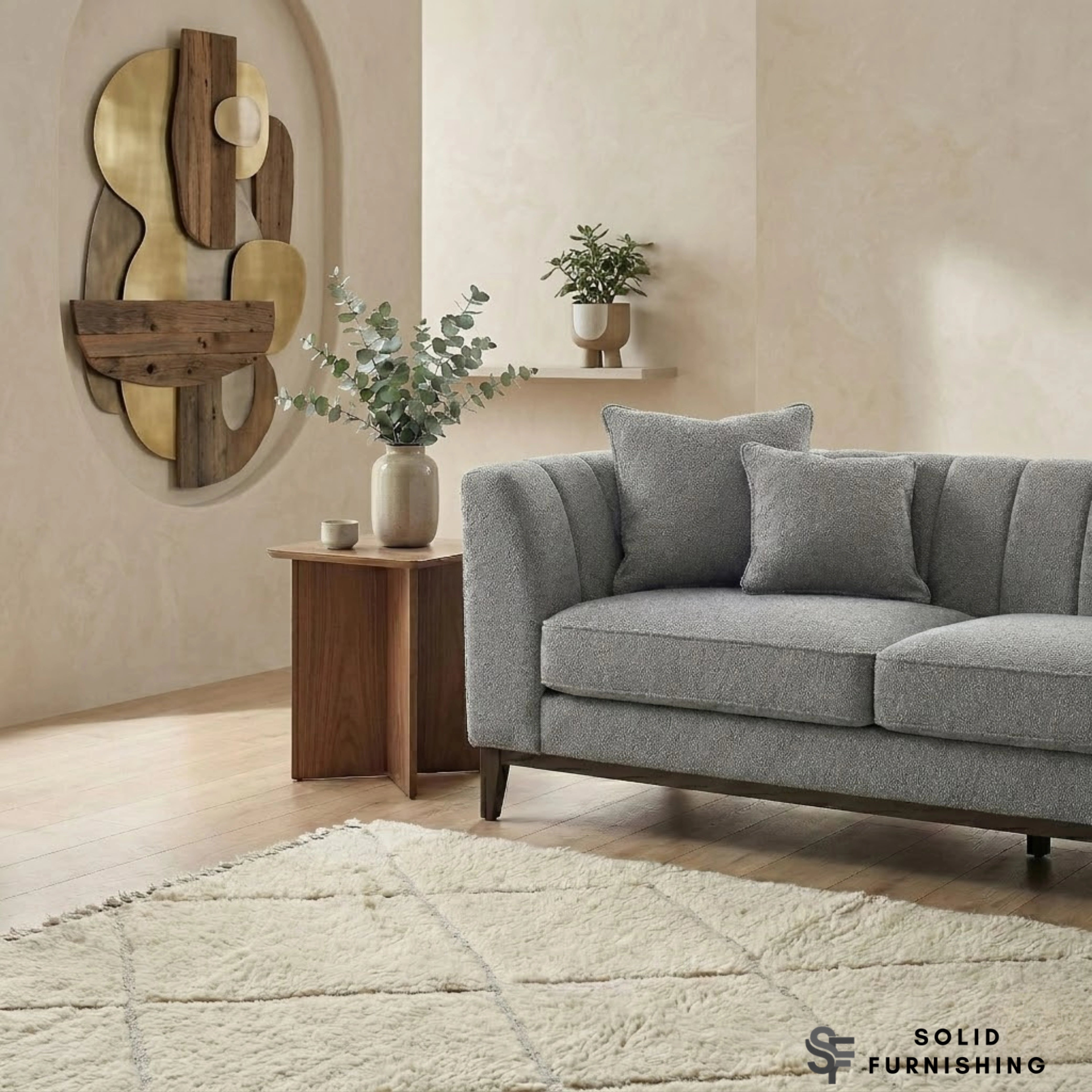 Cooper Right Hand / Left Hand Facing Corner Sofa – Dolphin Grey Bouclé | Mid Century Design