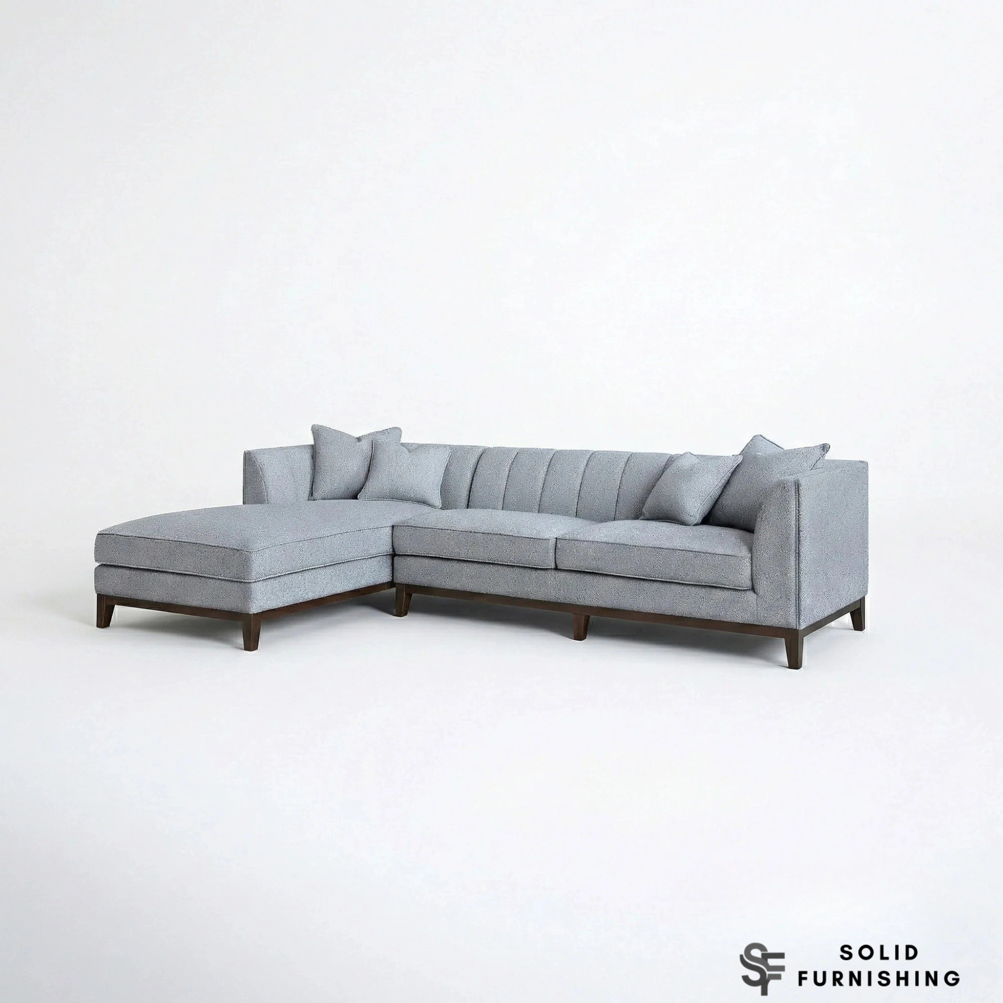 Cooper Right Hand / Left Hand Facing Corner Sofa – Dolphin Grey Bouclé | Mid Century Design