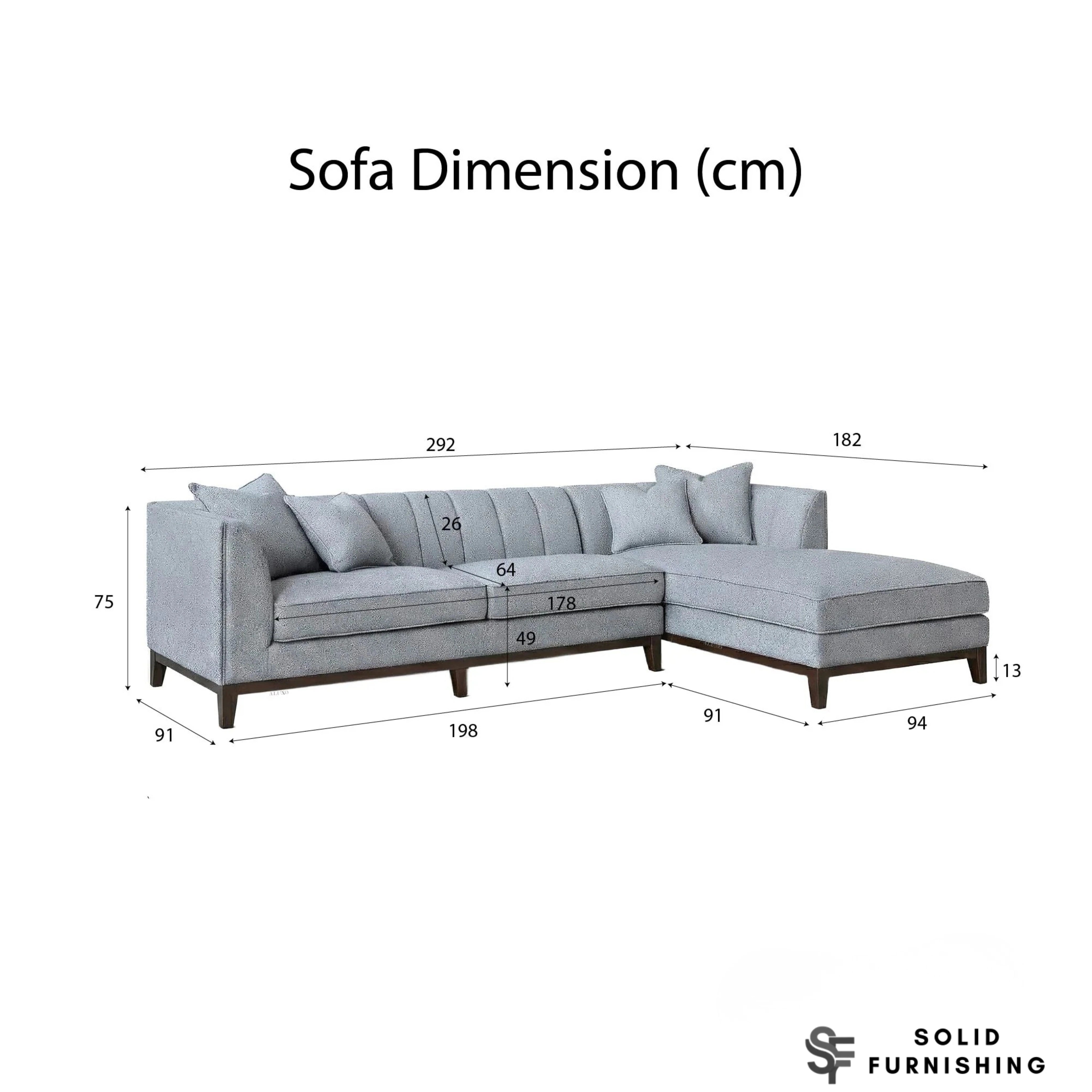 Cooper Right Hand / Left Hand Facing Corner Sofa – Dolphin Grey Bouclé | Mid Century Design