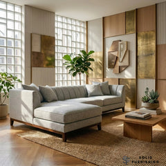 Cooper Right Hand / Left Hand Facing Corner Sofa – Dolphin Grey Bouclé | Mid Century Design