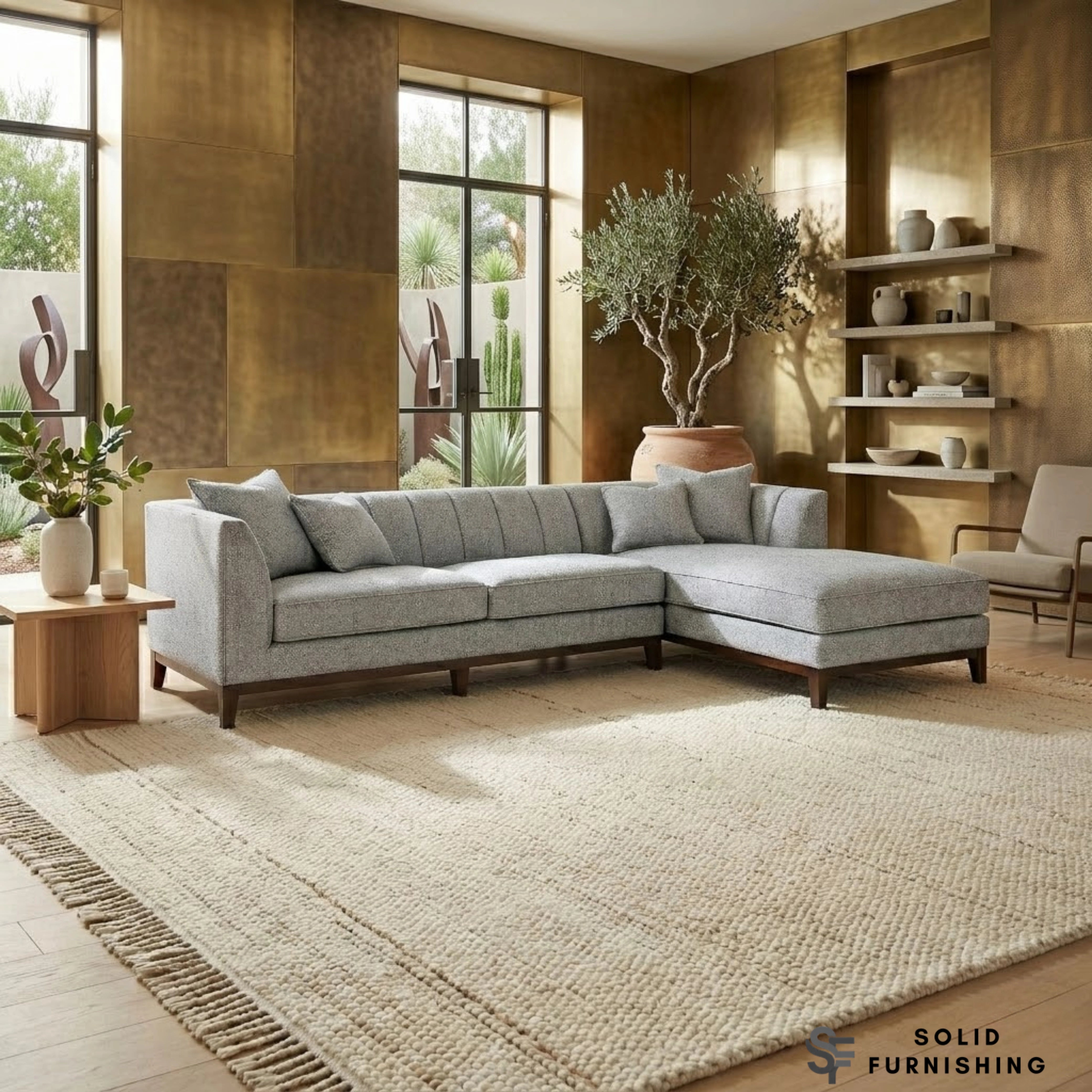 Cooper Right Hand / Left Hand Facing Corner Sofa – Dolphin Grey Bouclé | Mid Century Design