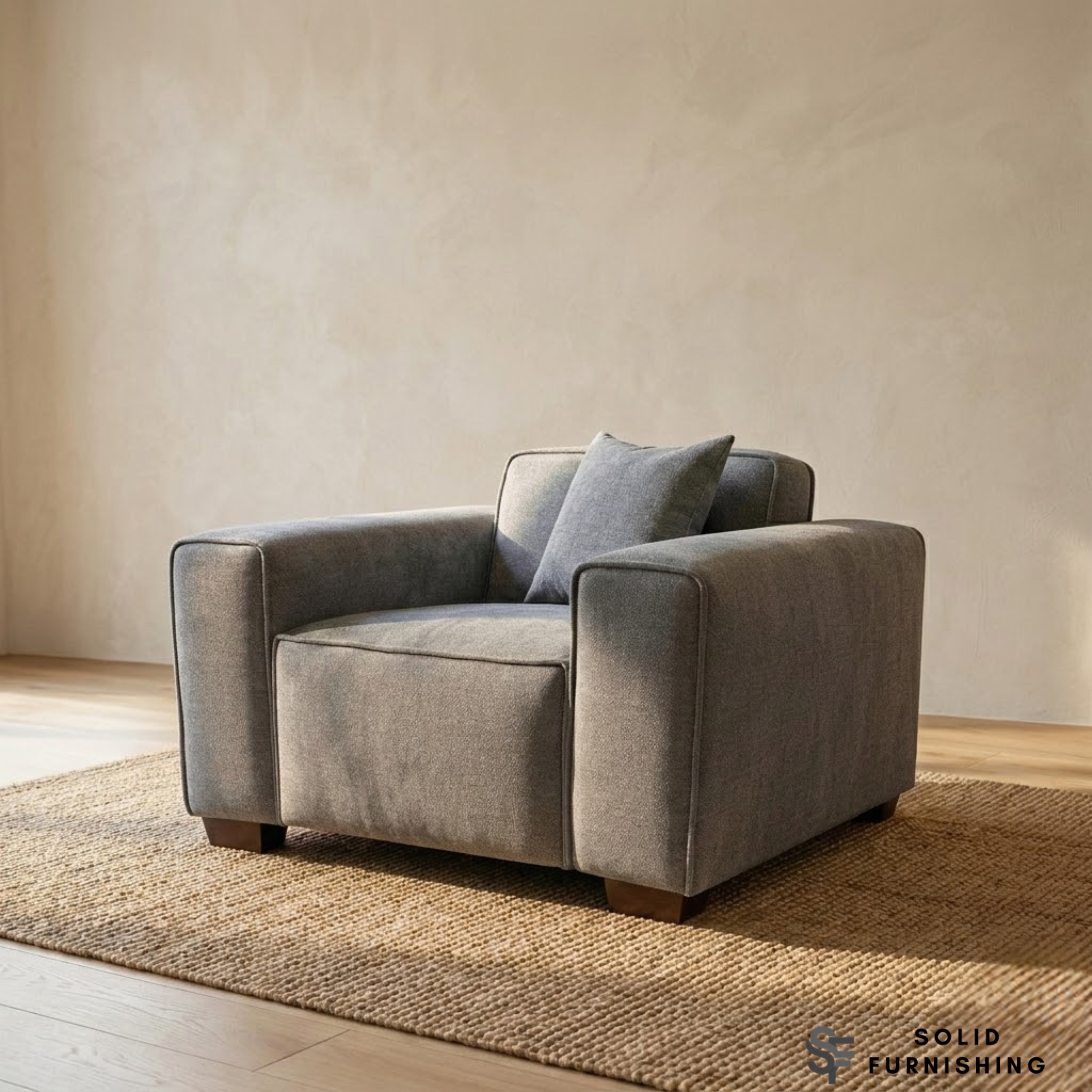 Dakota Sofa Range – Charcoal Grey Bouclé | 4 Seater, 3 Seater, Armchair & Stool