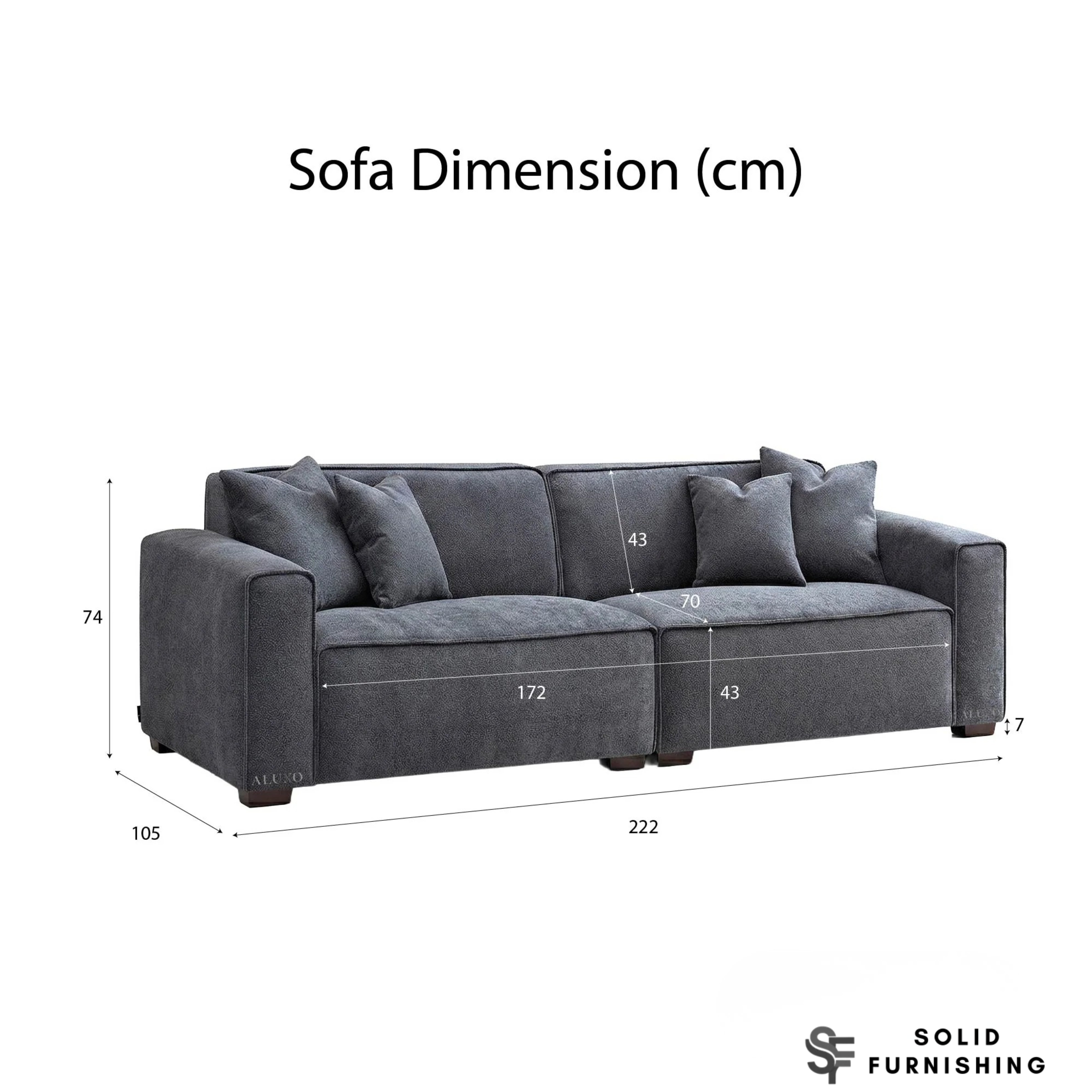 Dakota Sofa Range – Charcoal Grey Bouclé | 4 Seater, 3 Seater, Armchair & Stool